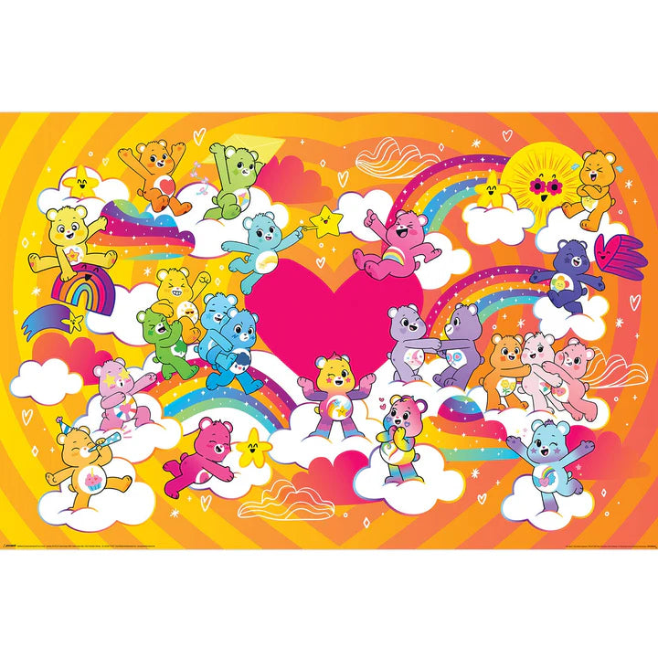 Care Bears Group Landscape 24x36 Inch Maxi Poster - Perfect for Kids' Room Decor, Nursery Wall Art, and Playroom Wall Decor