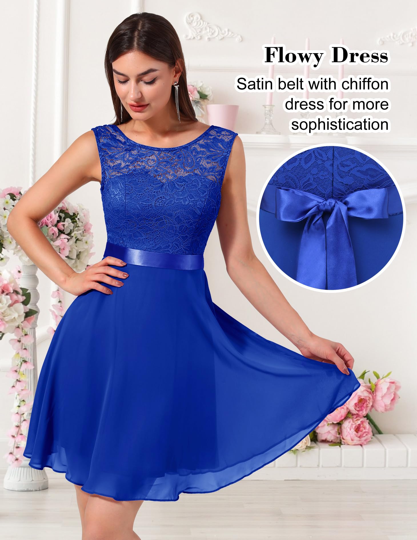 BeryLove Women's Short Prom Dress Lace Formal Gown for Wedding Guest, Cocktail Party & Bridesmaid | Elegant Evening Wear for Special Occasions