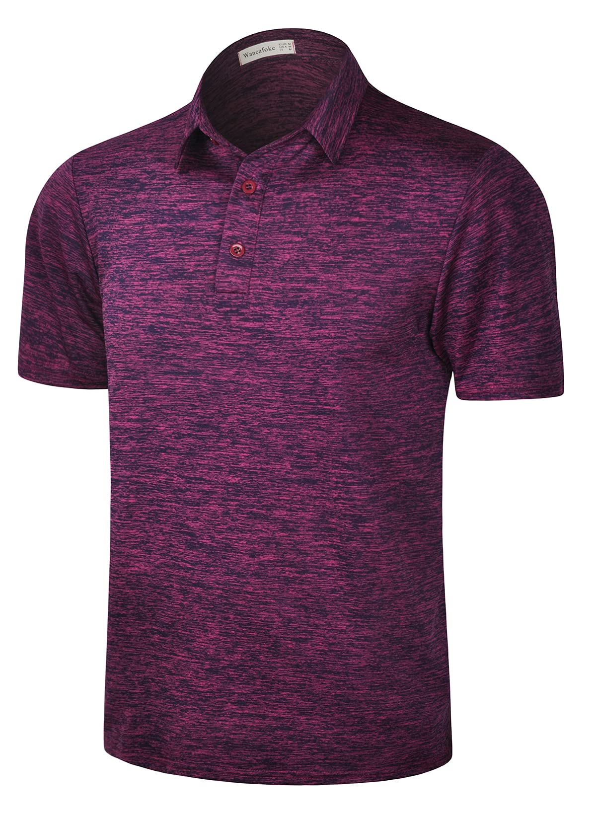 Wancafoke Men's Short Sleeve Polo Shirt - Moisture Wicking Golf Shirt with Collar - Breathable Performance T-Shirt for Casual Wear & Sports Activities