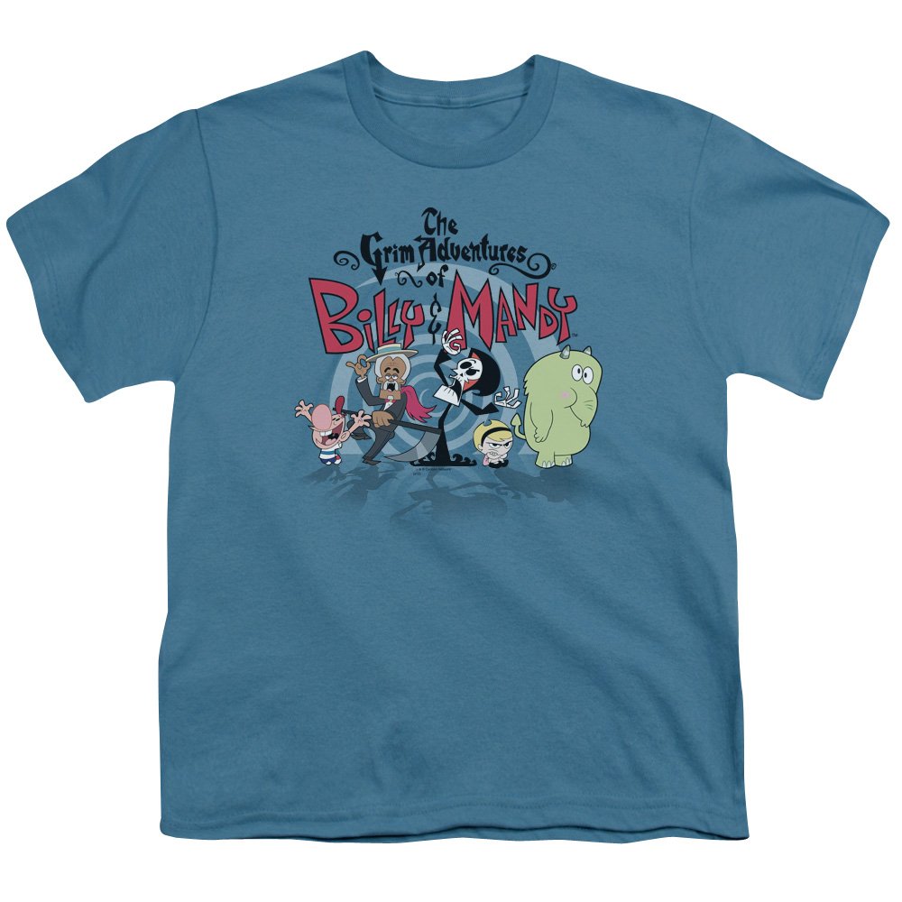 Billy & Mandy Cartoon Graphic Unisex Youth T-Shirt | Cool Cartoon Tees for Kids & Teens | School, Parties & Casual Wear