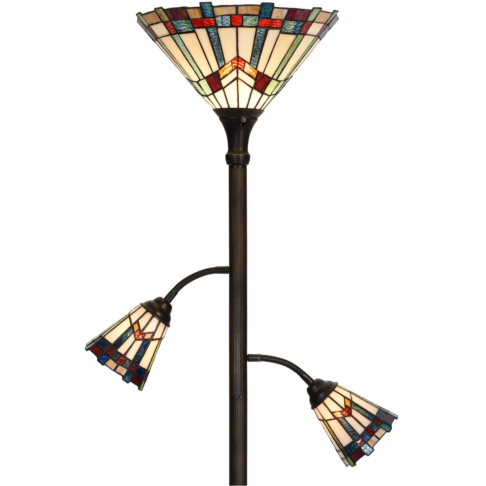 Bieye L10812 Tiffany Style Stained Glass Floor Lamp - 70
