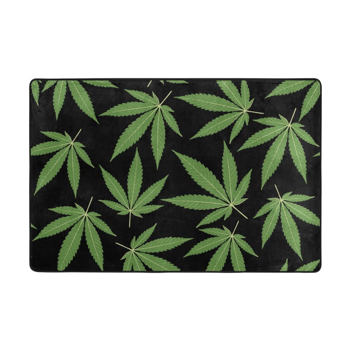 Trippy Cannabis Leaf Area Rug - Soft Washable Weed-Themed Carpet with Non-Slip Backing for Living Room, Bedroom & Home Decor (6.6ft x 5.3ft) | Perfect for Stoner Aesthetics, Psychedelic Room Design & 420-Friendly Spaces