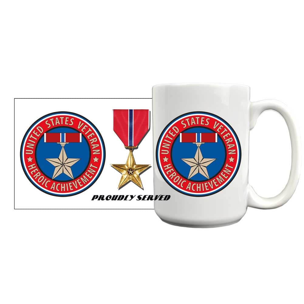MEDALS OF AMERICA EST. 1976 Bronze Star Coffee Mug - Military Appreciation Gift for Veterans, Collectors & Patriotic Home Decor