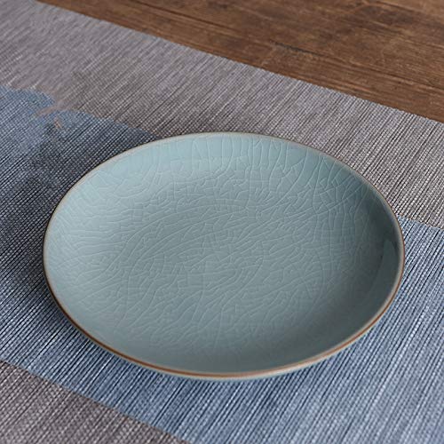 4-Piece Celadon Dinner Plate Set - 7.5 Inch Microwave & Dishwasher Safe Salad Plates (Grey) - Perfect for Home Dining, Restaurants & Party Serving