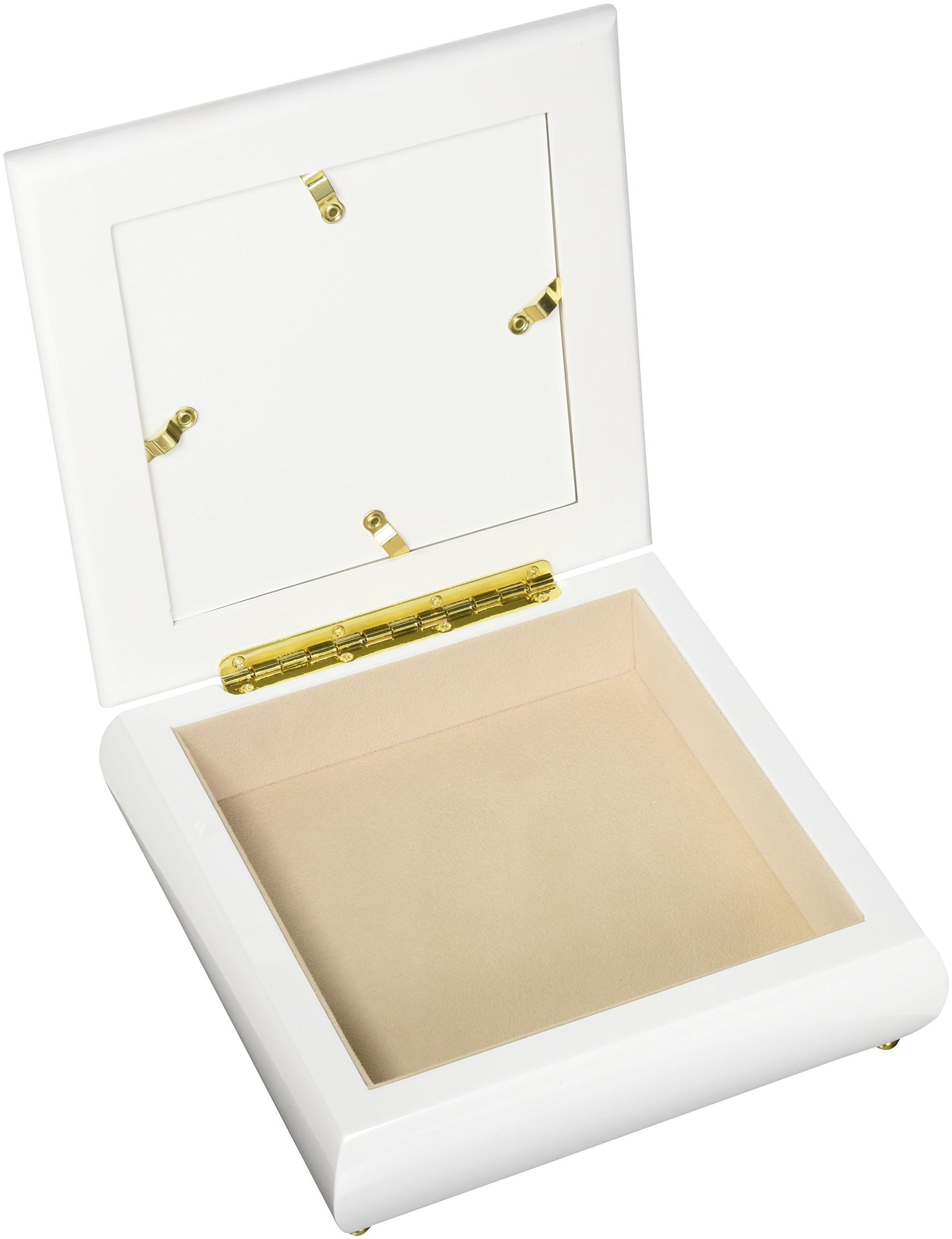 White Betsy Square Box - 8 x 2.75 Inches Decorative Storage Container | Perfect for Jewelry, Keepsakes & Home Organization