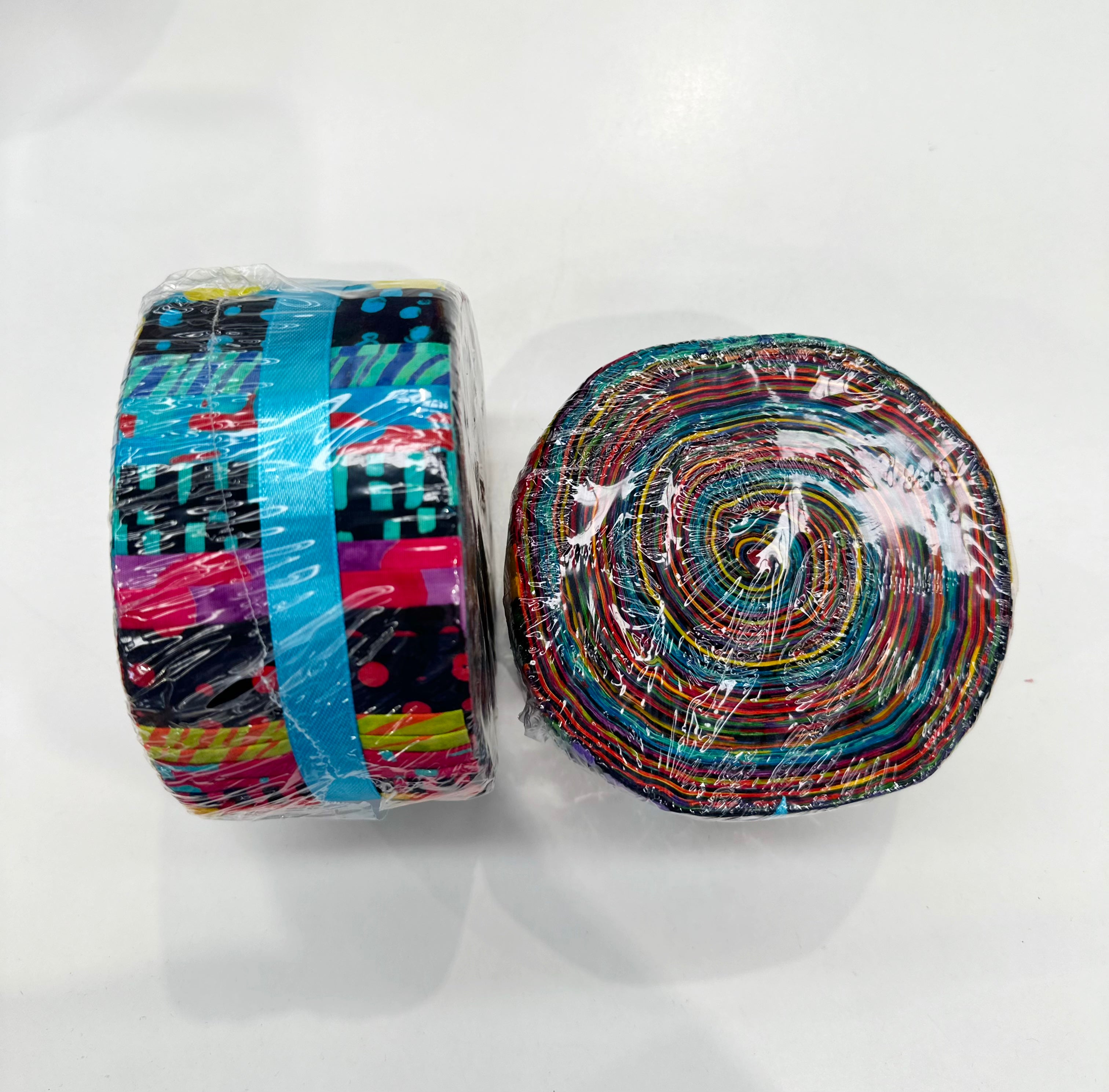 Jelly Roll Batik Fabric Strips - Colorful Spots & Stripes Quilting Supplies for DIY Sewing & Patchwork Projects