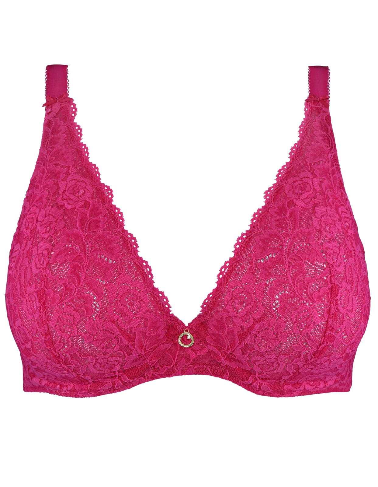 Aubade Women's Rosessence Comfort Plunging Triangle Bra - Sexy Lace Underwire Bra for Date Night & Special Occasions