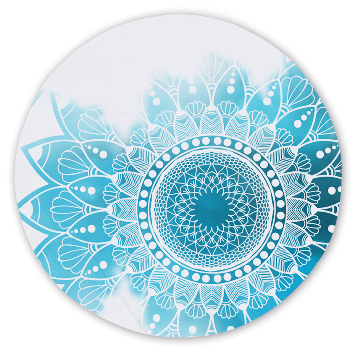 Bohemian Blues Round Sand-Free Beach Towel - Lightweight, Quick-Dry for Pool, Picnic & Yoga - Perfect for Summer Travel & Outdoor Activities