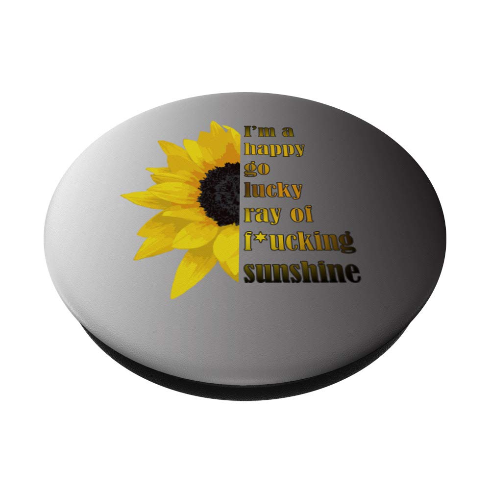 Happy Go Lucky Ray of Sunshine Sunflower PopSocket - Swappable Grip for Phones & Tablets, Perfect for Everyday Use, Travel, and Hands-Free Convenience