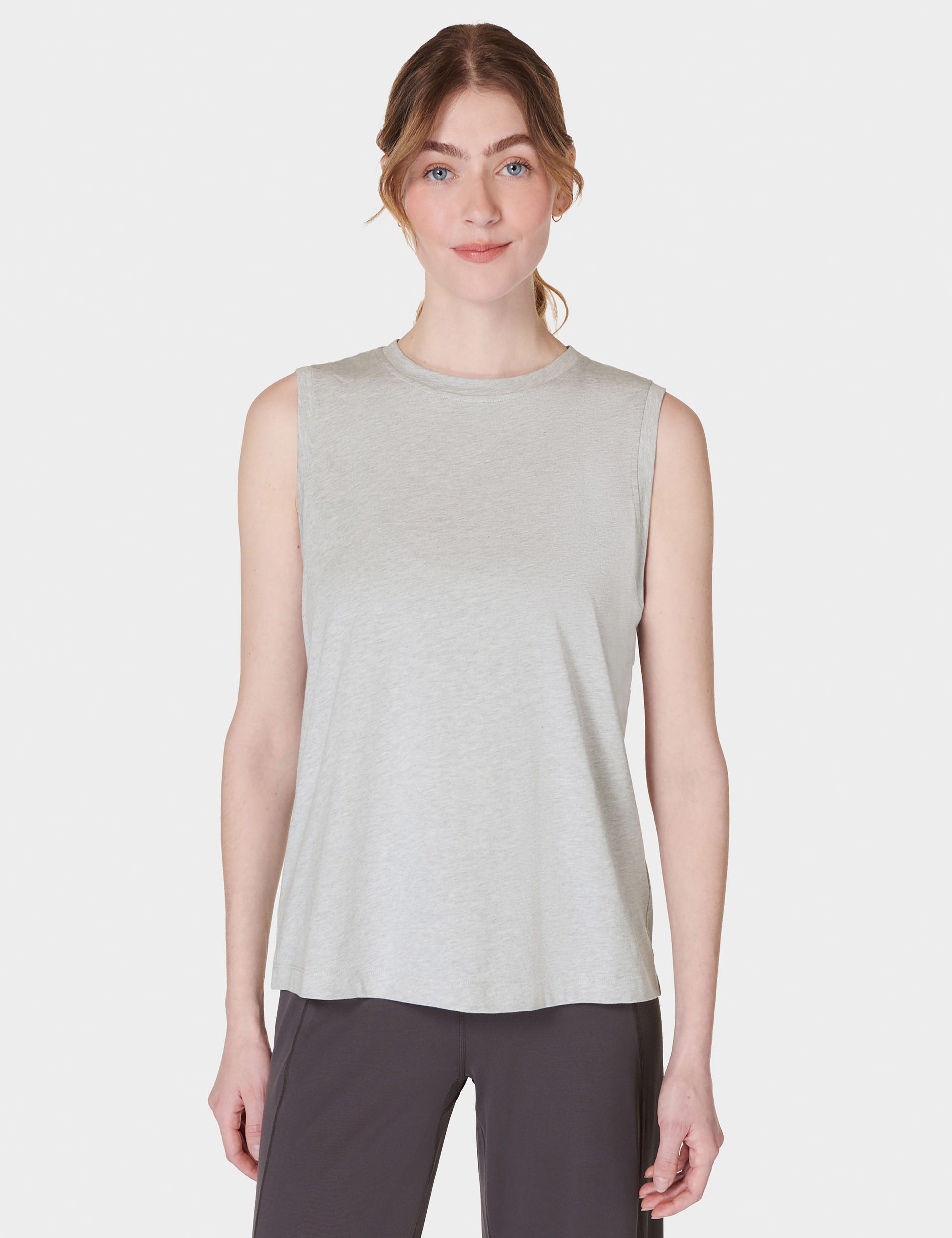 Essential Sleeveless Vest for Women - Light Grey Marl | Comfortable Layering Piece for Gym, Workout & Casual Wear