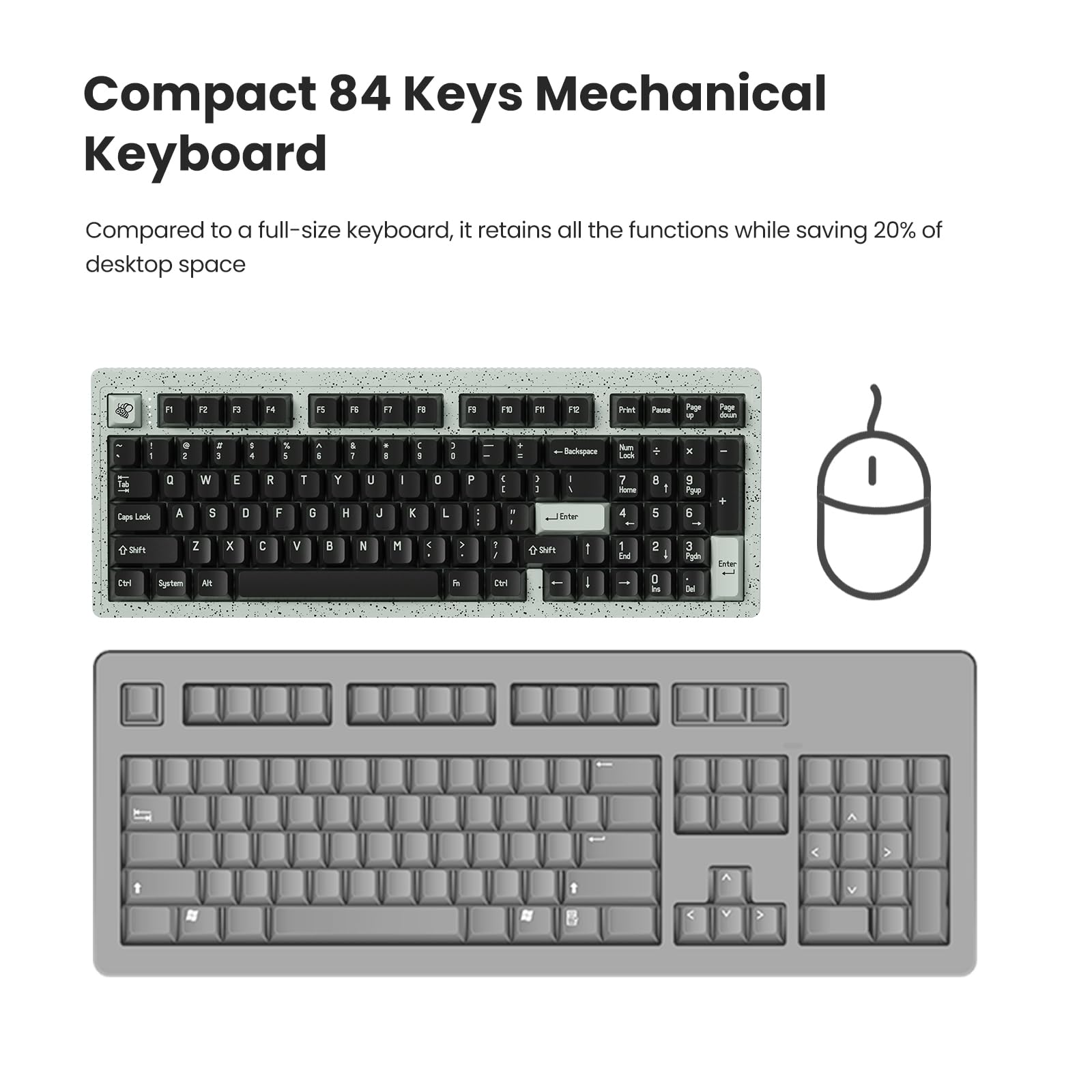 MelGeek Modern97 Wireless Mechanical Keyboard - 90% Compact Layout, Hot-Swappable Linear Switches, Bluetooth/2.4GHz/USB-C Connectivity, Customizable RGB Backlit Keys for Mac/Windows/Linux - Perfect for Gaming, Programming & Office Work