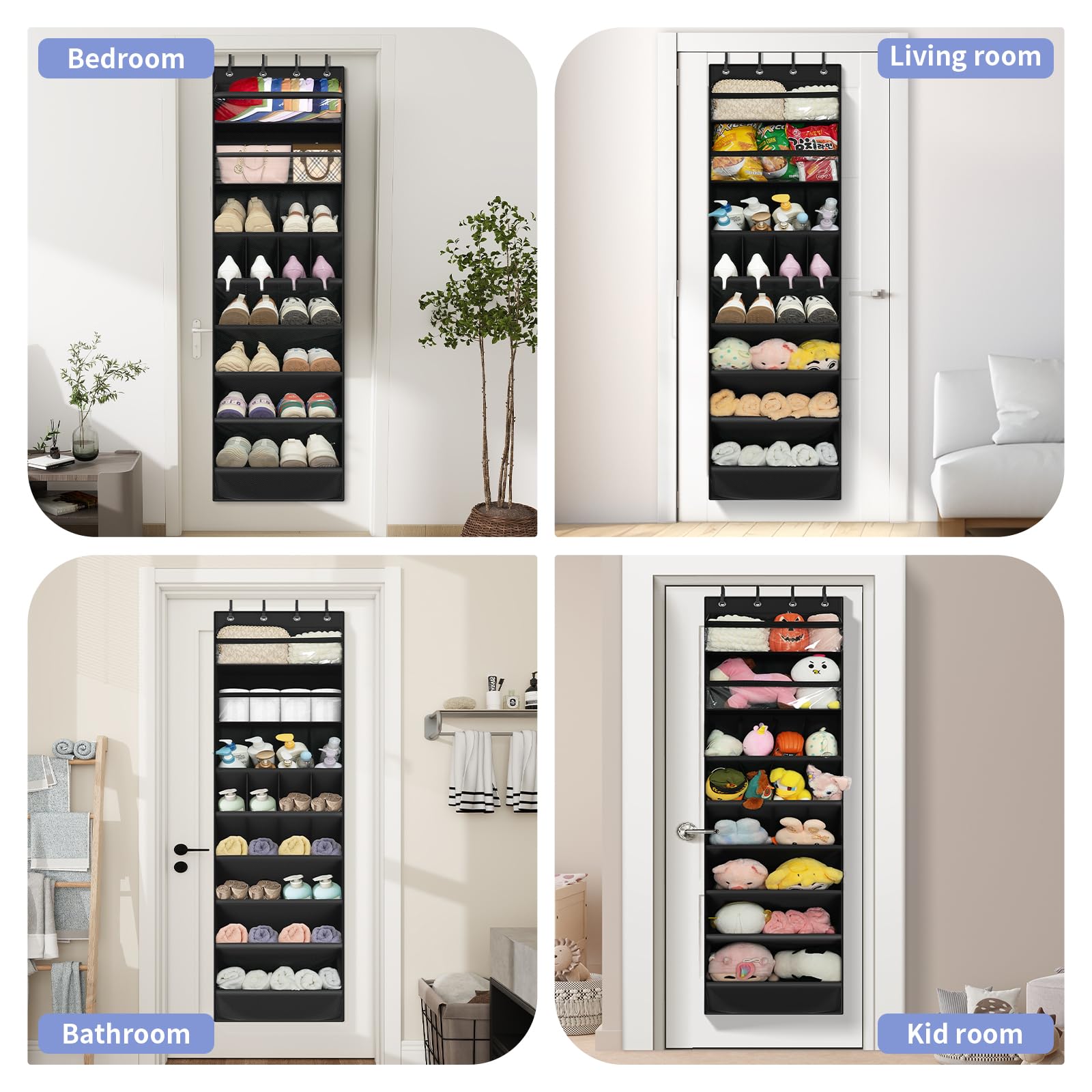 FENTEC 8-Tier Over The Door Shoe Organizer with Deep Pockets - 68
