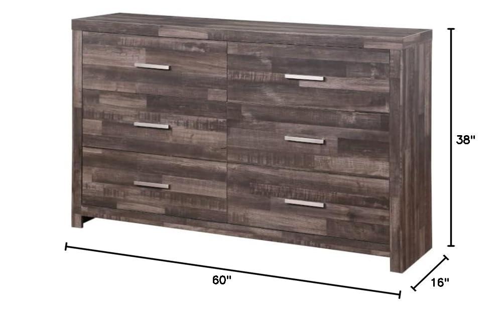 Acme Juniper Modern Composite Wood 6-Drawer Bedroom Dresser in Dark Cherry - Stylish Storage Solution for Bedroom, Closet & Nursery Organization