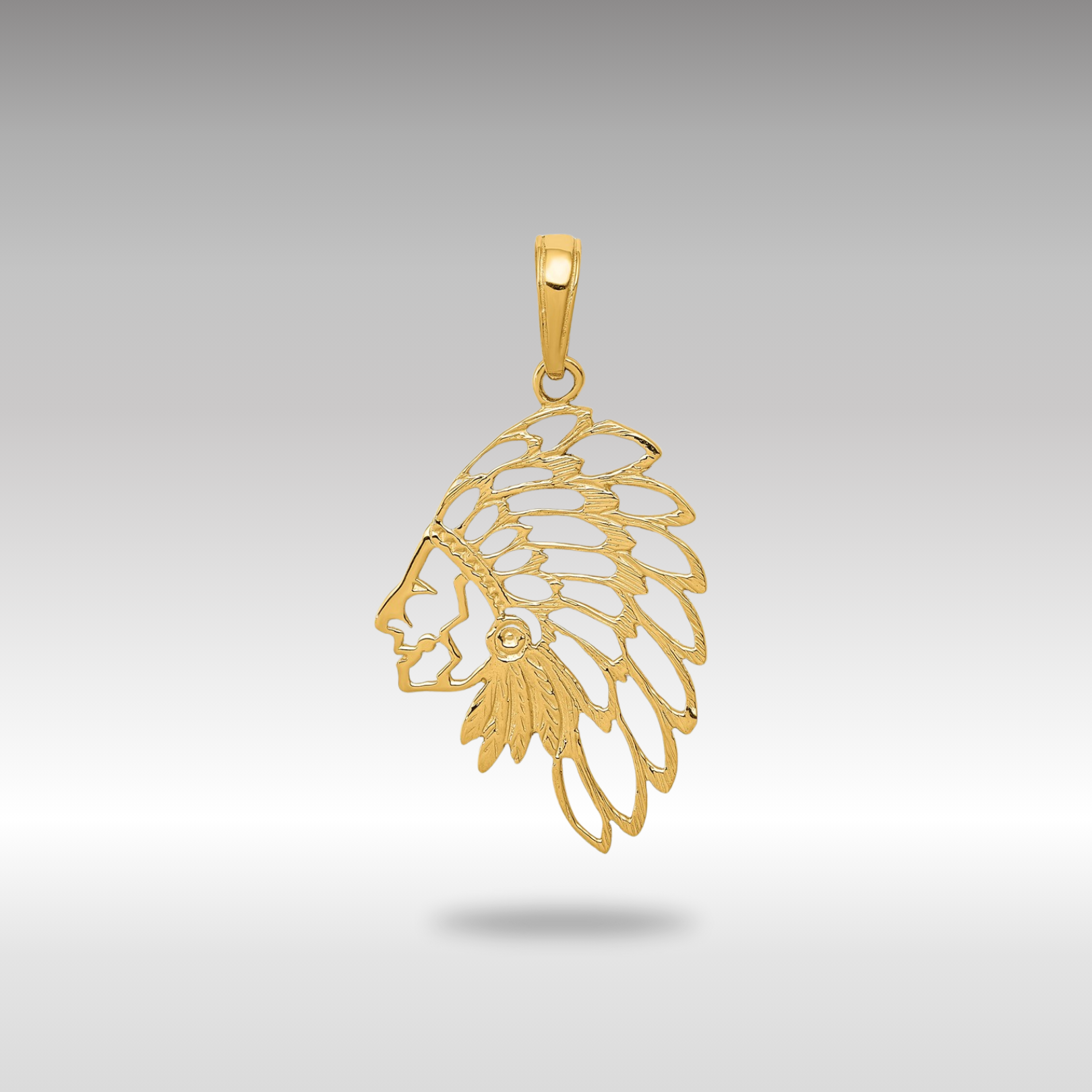 Gold Intricate Tribal Headdress Pendant Necklace - Model D4081 | Handcrafted Bohemian Jewelry for Women, Festival Accessories & Layering Pieces