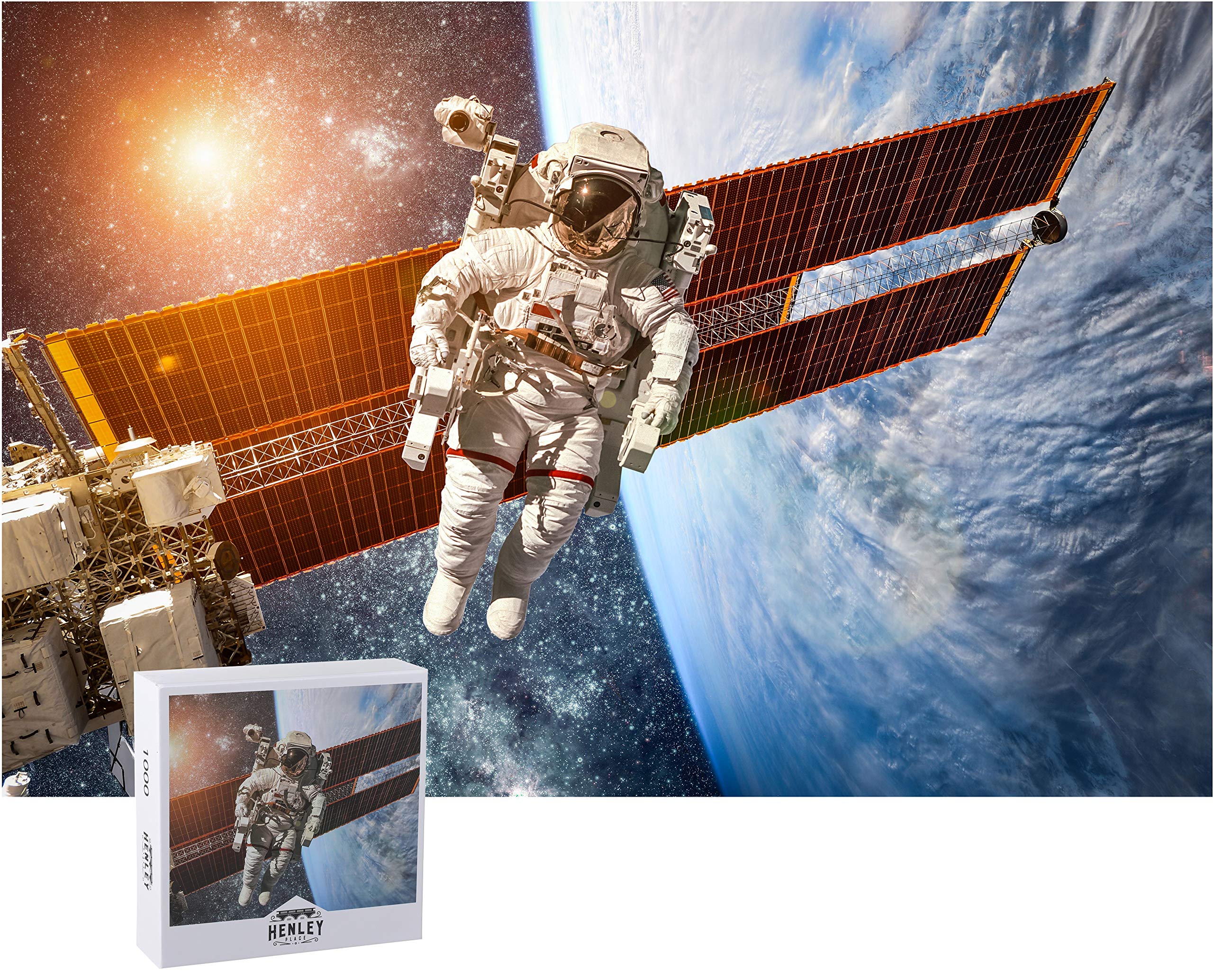 1000 Piece Space Jigsaw Puzzle for Adults - NASA Astronaut & Galaxy Puzzle with Fun Fact Poster, 20x27 Inches | Challenging Brain Teaser for Space Enthusiasts, Perfect for Family Game Night & STEM Education
