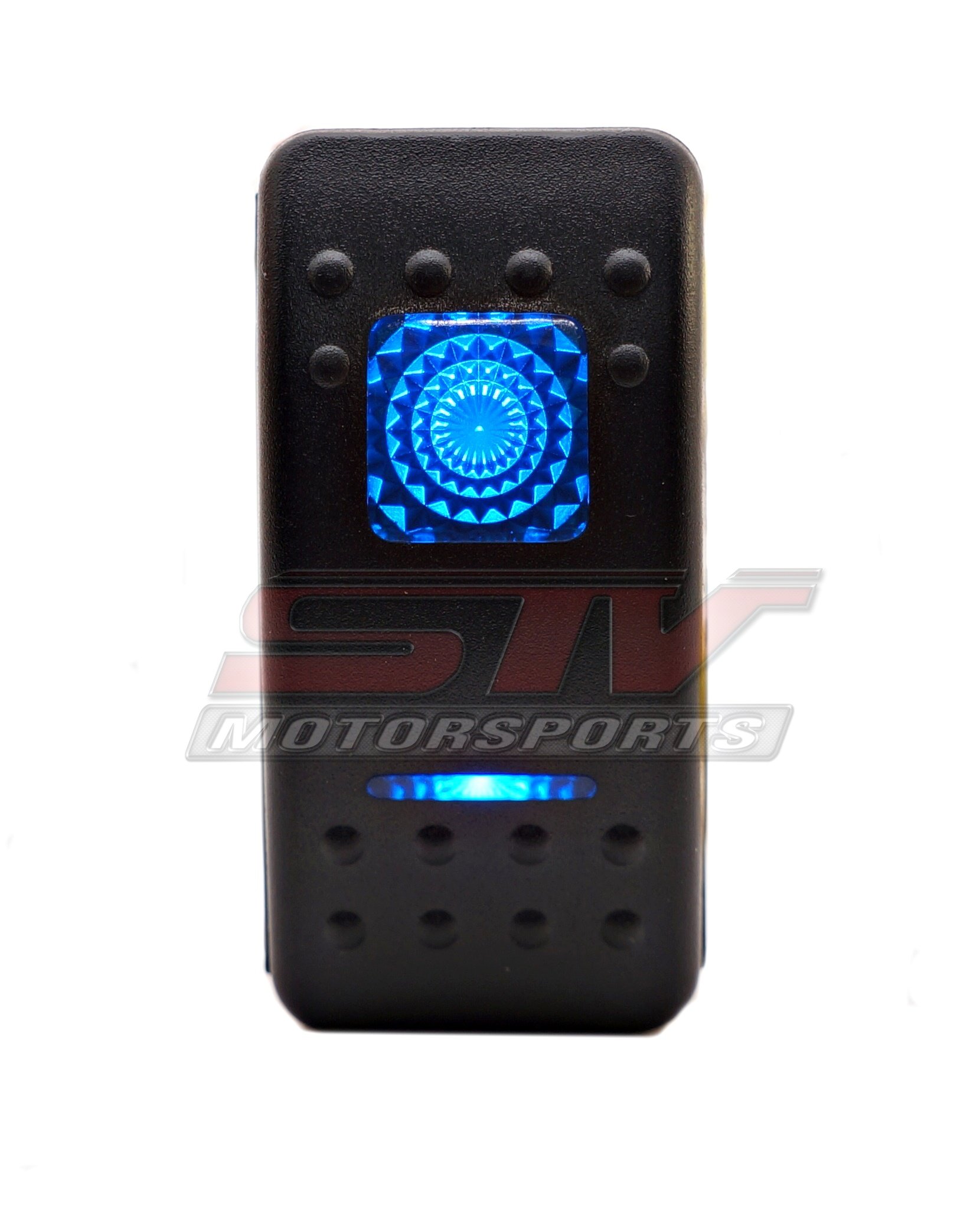 STVMotorsports Blue 12V LED Rocker Switch - 3 Positions (ON/ON/OFF), 6 Pin Waterproof Toggle Switch for Off-Road LED Light Bars, Fog Lights & Marine Applications
