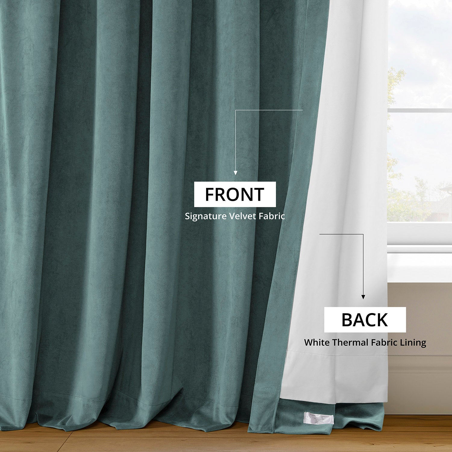 Premium Skylark Blue Blackout Curtains - Thermal Insulated Velvet Drapes for Bedroom & Living Room - Noise Reducing & Energy Efficient Window Treatments for Home Decor