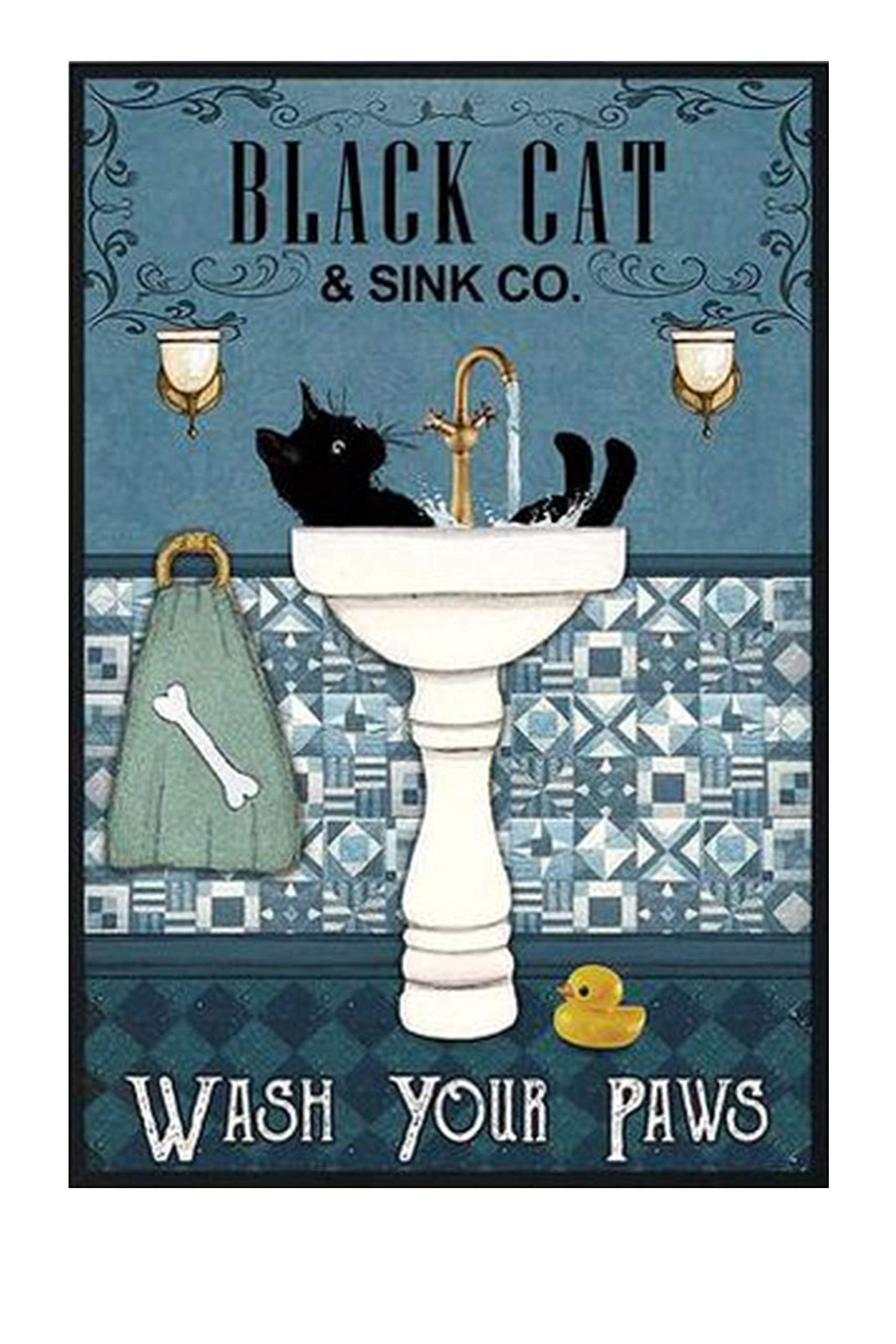 Angeloken 500-Piece Jigsaw Puzzle - Black Cat Wash Your Paws Retro Vintage Puzzle for Adults, Large Poster-Sized Puzzle Game with Custom Picture | Perfect for Family Game Night, Stress Relief & Home Decor