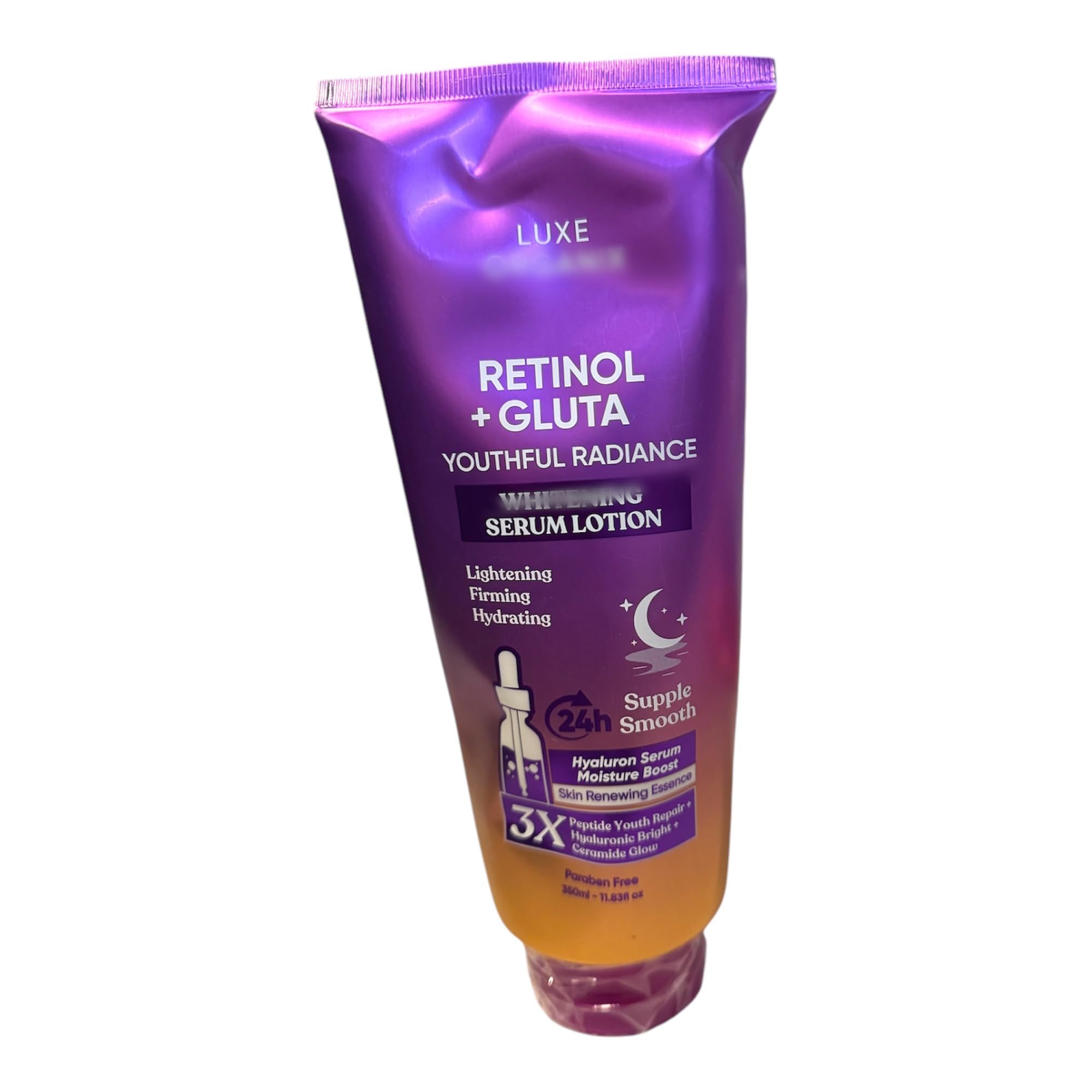 Retinol + Gluta Youthful Radiance Serum Lotion - 3X Smoothing & 24h Hydration for Anti-Aging, Brightening & Moisturizing - Perfect for Night Skincare Routine & Daily Hydration Boost