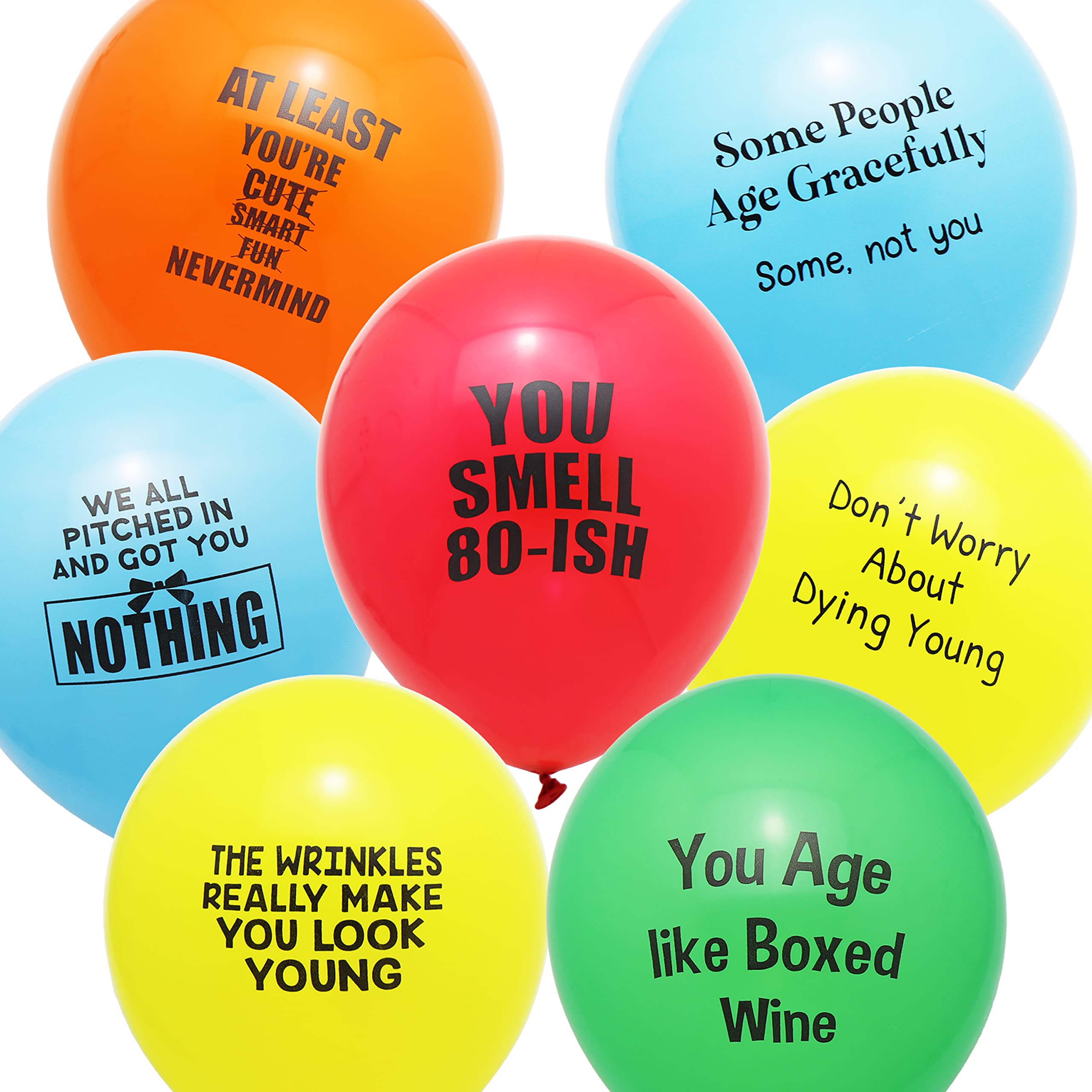 ROFLmart Funny Rude Happy Birthday Balloons - Hilarious Party Decorations for Adult Birthday Parties & Bachelorette Celebrations