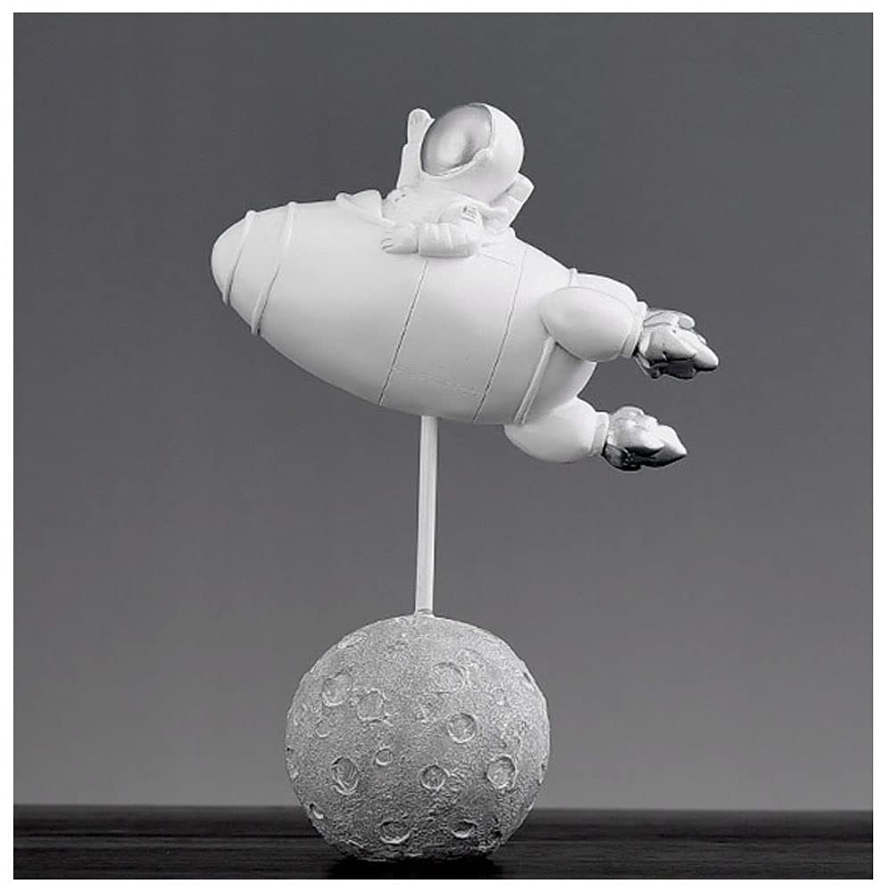 MAJIDA Astronaut Statue - Premium Astronaut Collectible Figurine & Home Decor Sculpture for Living Room, Office Display - Rocket Design - Perfect Gift for Space Enthusiasts & Sci-Fi Decor