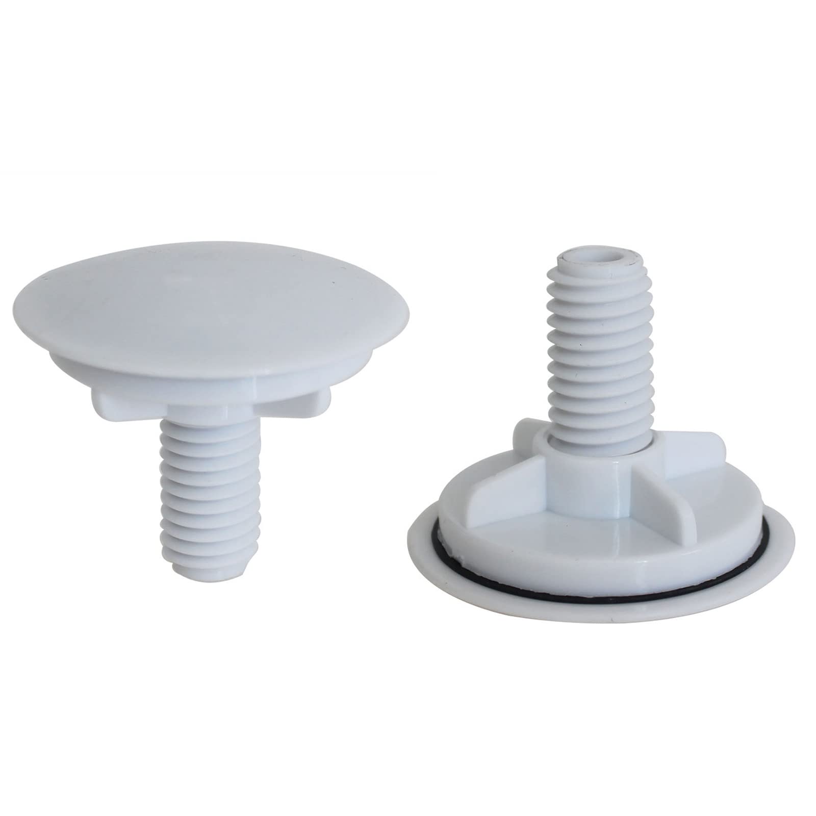 2-Pack White Metal Kitchen Sink Hole Covers - Faucet Hole Plates & Tap Hole Stoppers for Seamless Sink Aesthetics in Modern Kitchens