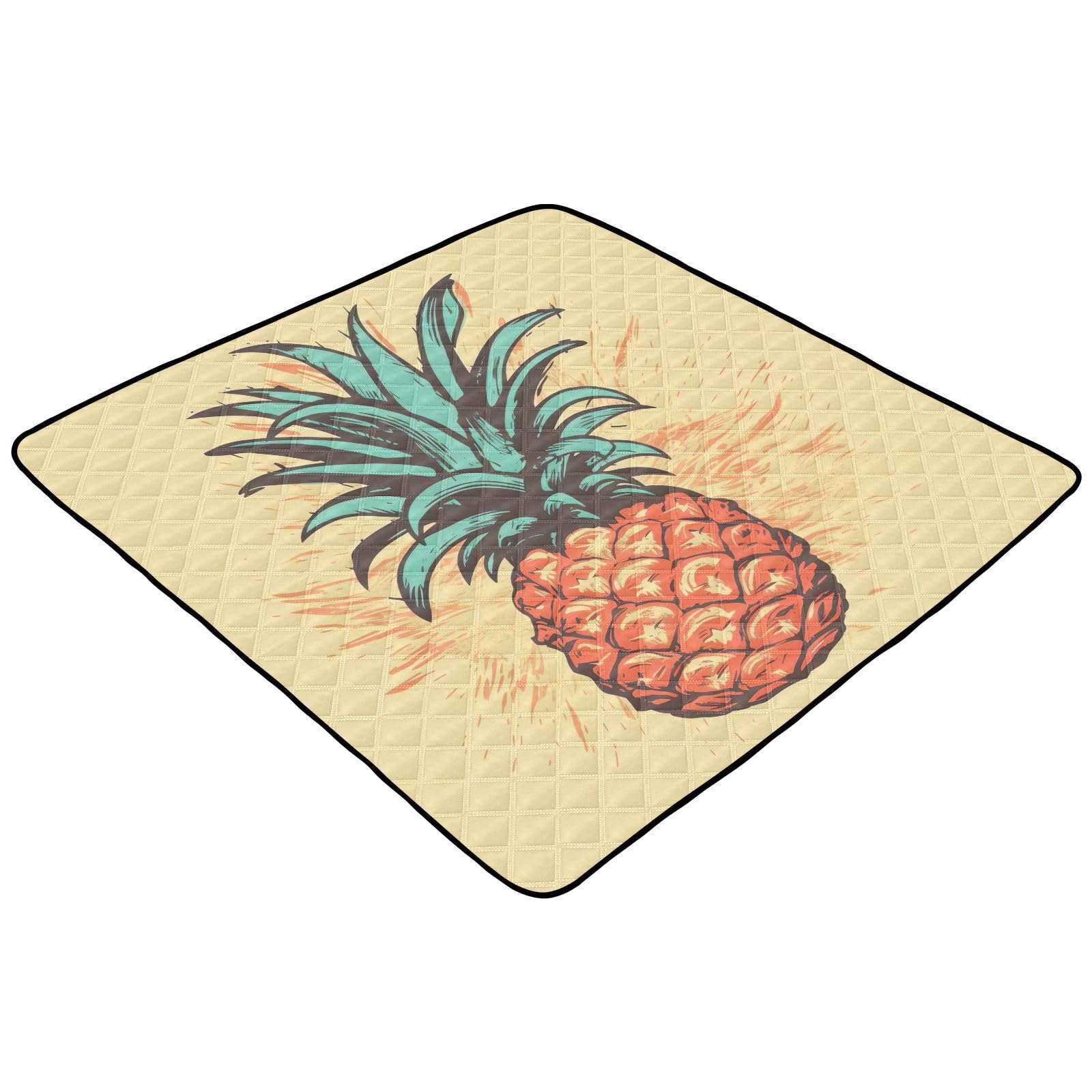 **Pineapple Baby Play Mat - 50x50 Inch Non-Toxic Floor Playmat for Infants 0-12 Months | Soft, Machine Washable Activity Mat for Crawling, Tummy Time & Playpen Use**    *(Perfect for nursery, daycare, or playroom – safe and fun for newborns & toddlers!)*