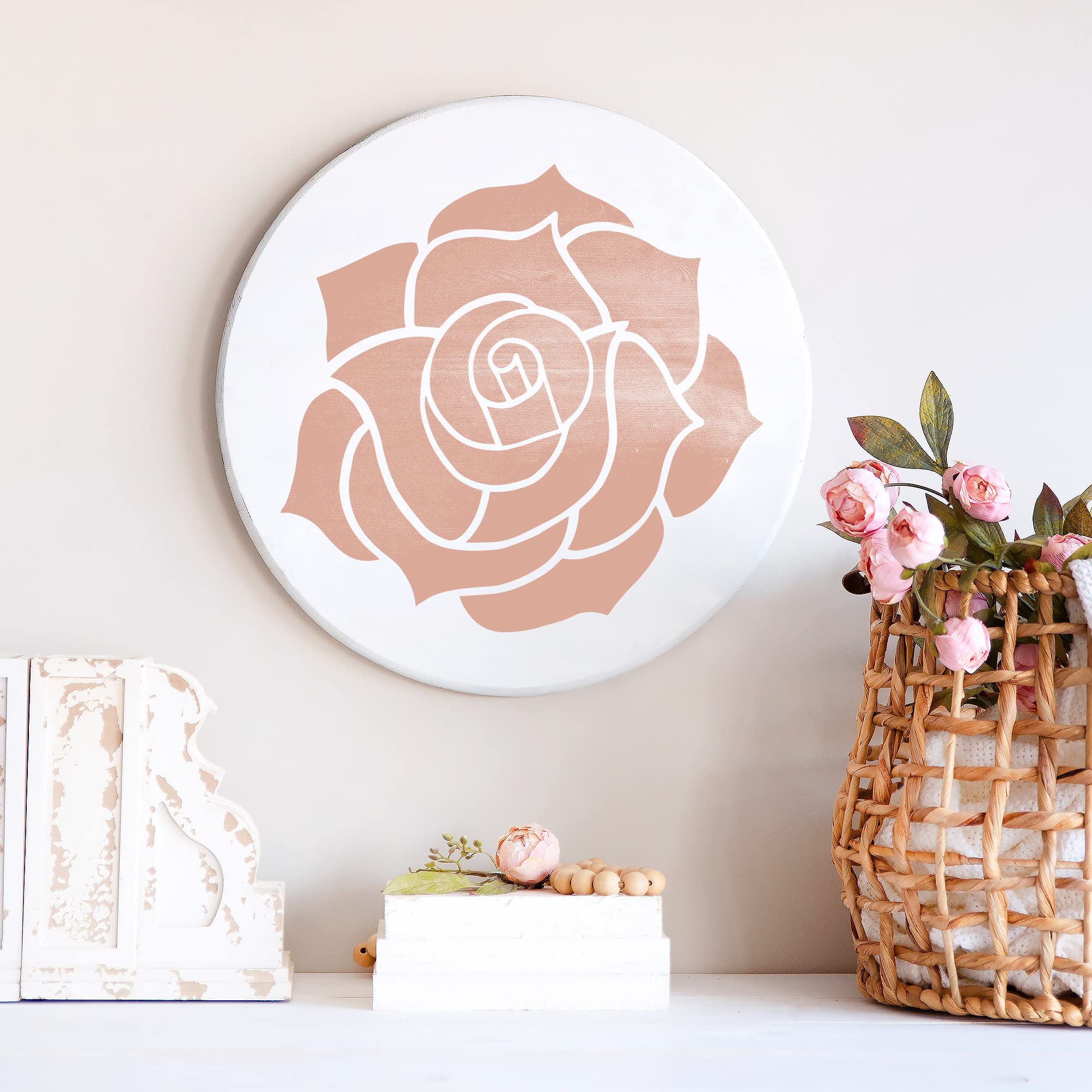 Rose Stencil for Painting - Reusable Rose Template for DIY Wall Art, Home Decor, and Craft Projects | Nature & Flower Stencils for Wood, Fabric, and Canvas Painting