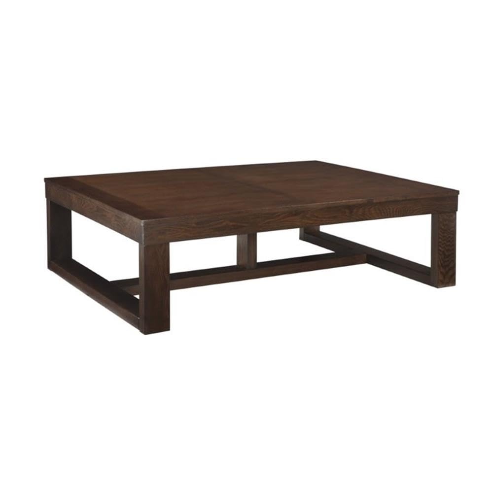 BOWERY HILL Dark Brown Coffee Table - Modern Living Room Furniture for Home Decor & Small Space