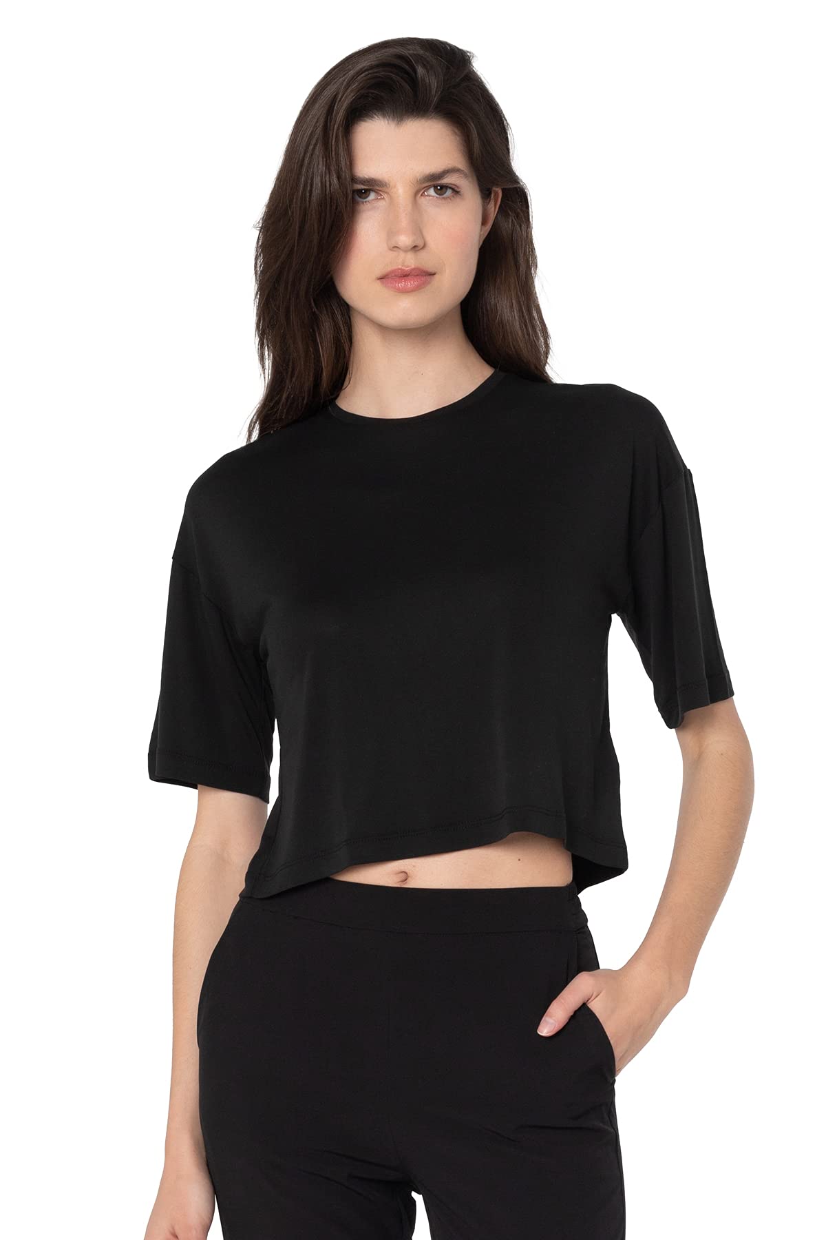 Pure & Simple Women’s Cropped T-Shirt - Soft Cotton Casual Tee for Summer | Perfect for Streetwear, Yoga & Everyday Outfits