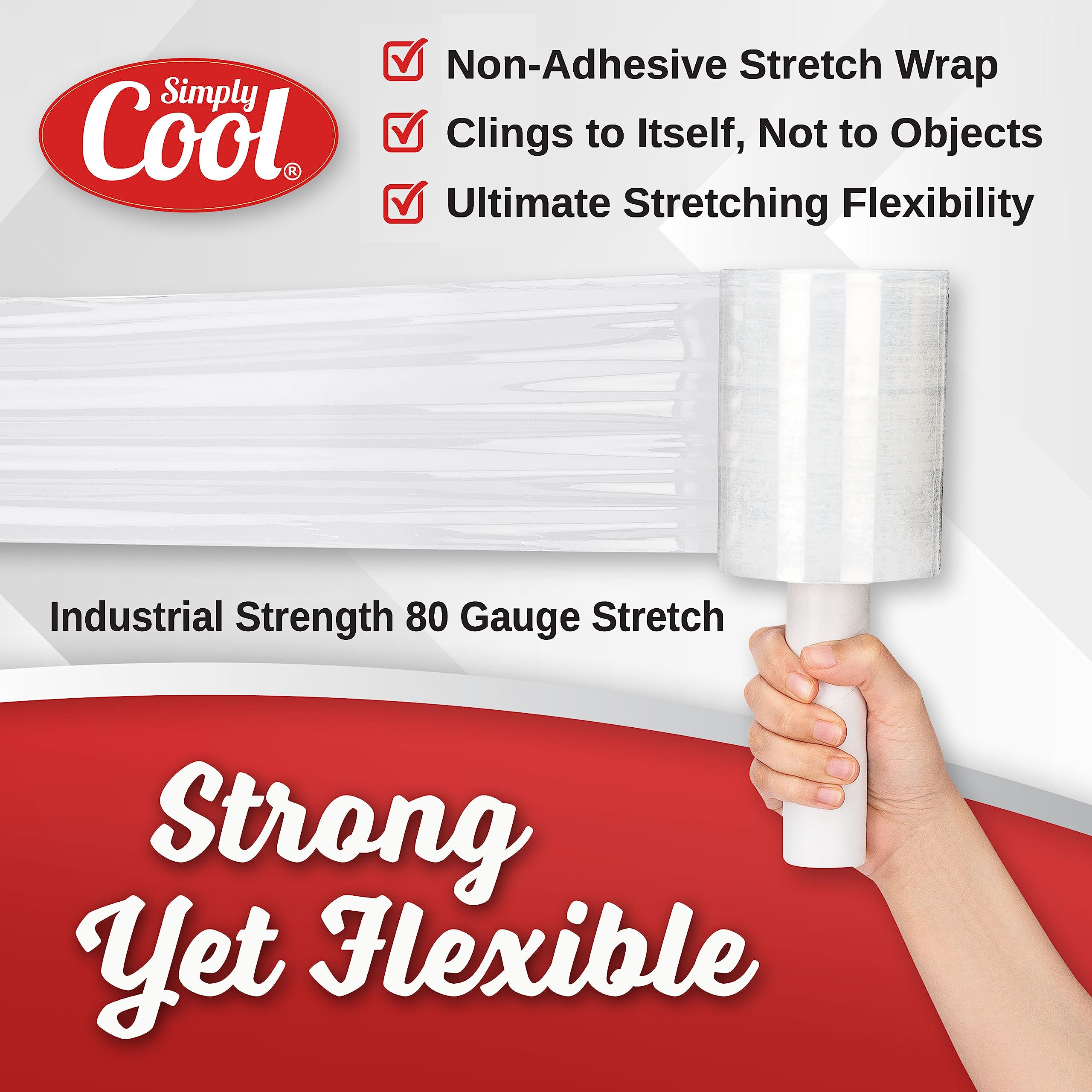 12 Pack Industrial Strength Mini Hand Stretch Wrap - 5