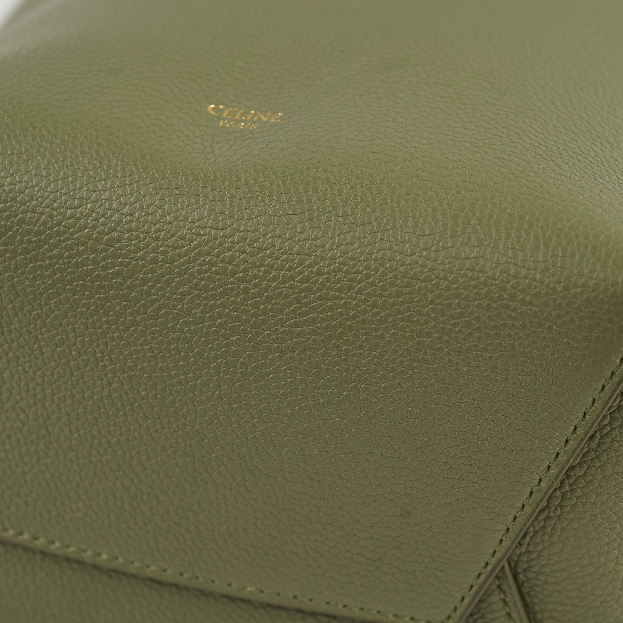Celine Sangle Bucket Bag in Green | Luxury Leather Shoulder Bag for Women | Perfect for Work, Travel & Everyday Use