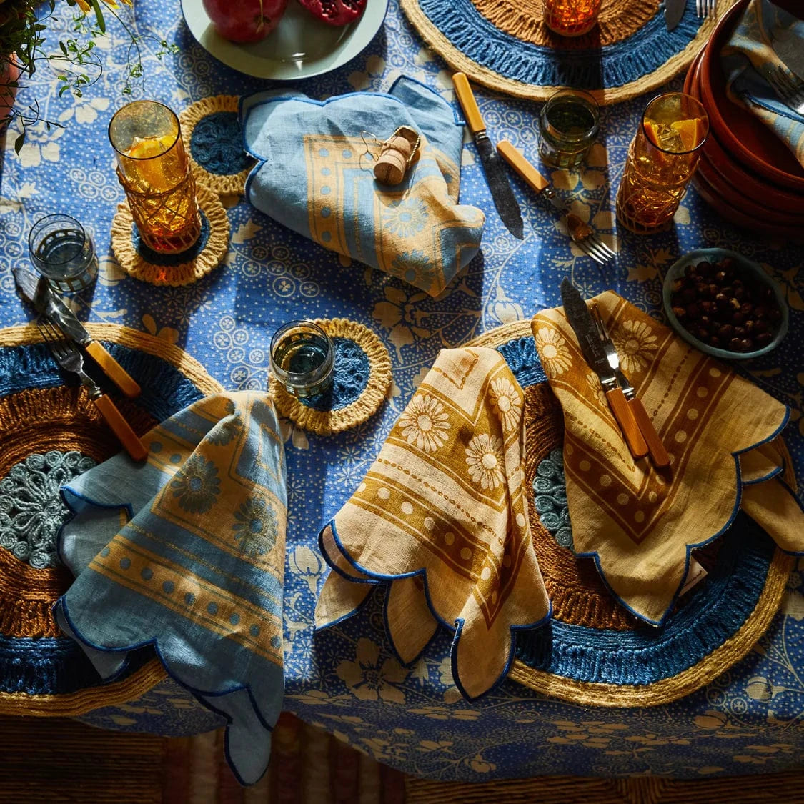 Premium American Denim Napkin Set - Stylish Blue Jean Design for Dining, Parties & Home Decor