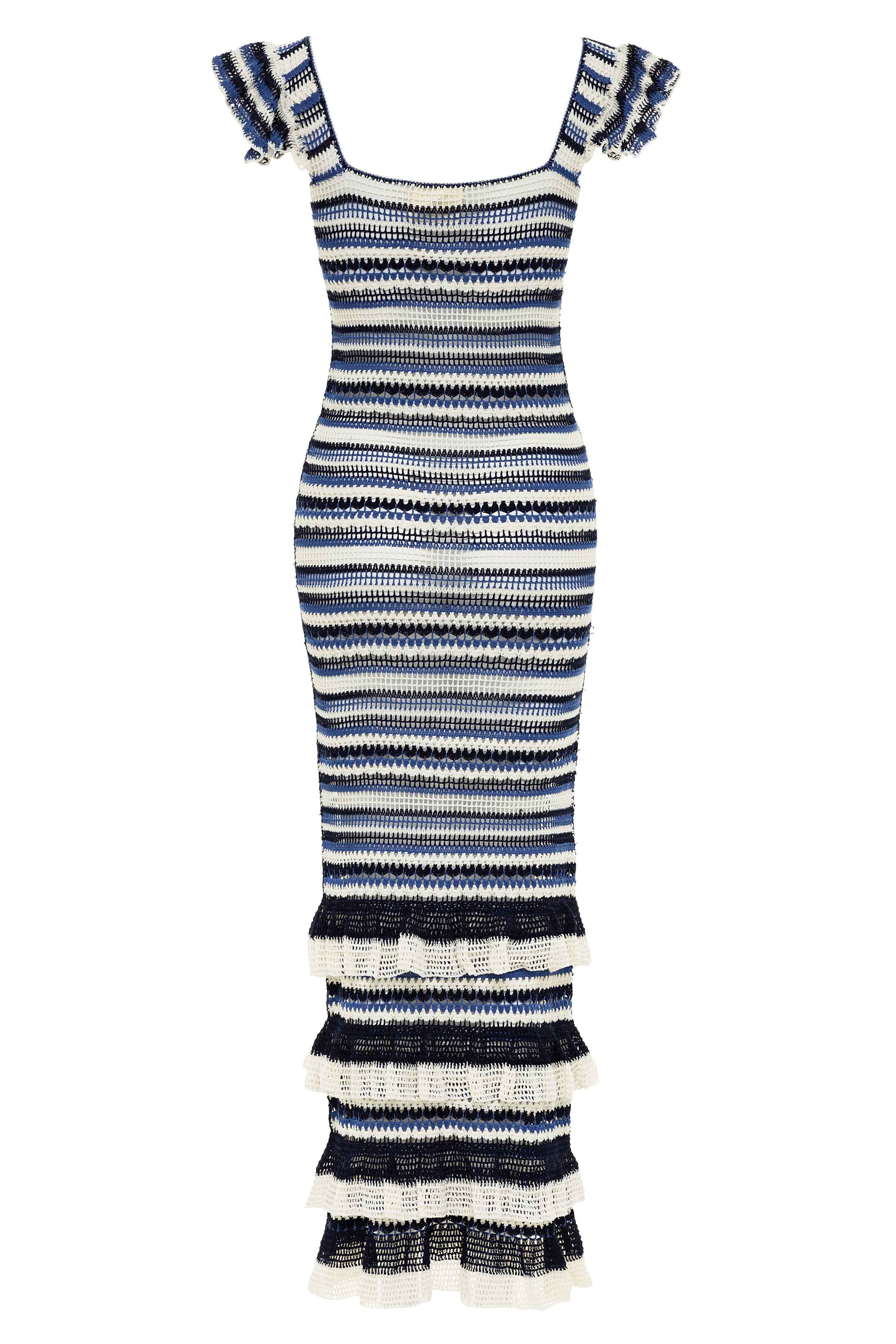 Elegant Navy Blue Striped Dress for Women - Perfect for Office, Party & Casual Wear | Fashionable & Comfortable Summer Dress