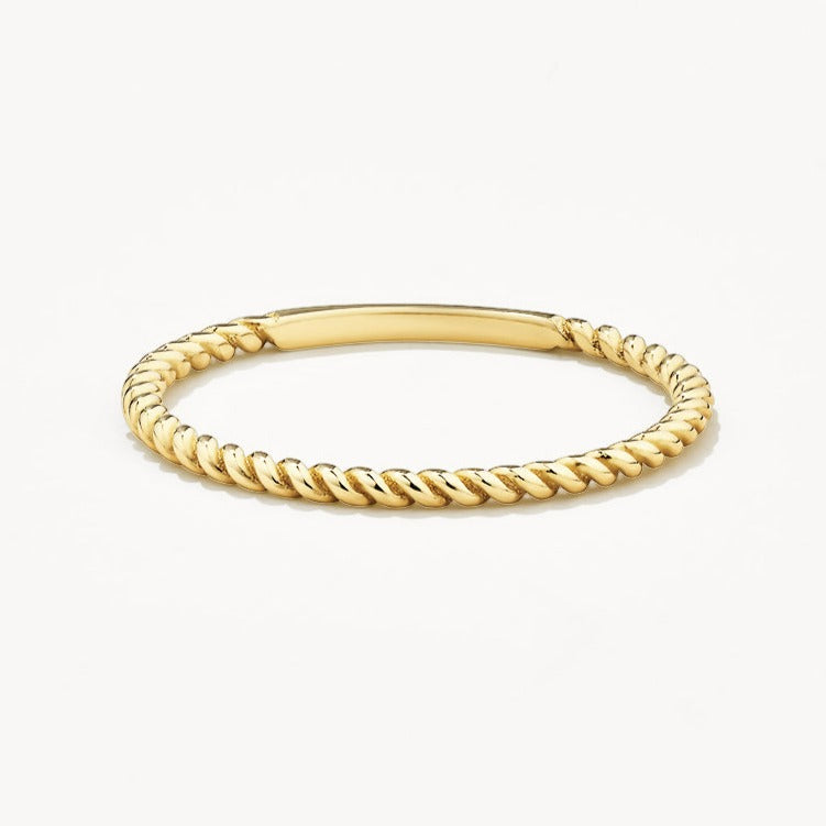 10k Gold Rope Stacker Ring - Elegant Stackable Jewelry for Everyday Wear & Special Occasions