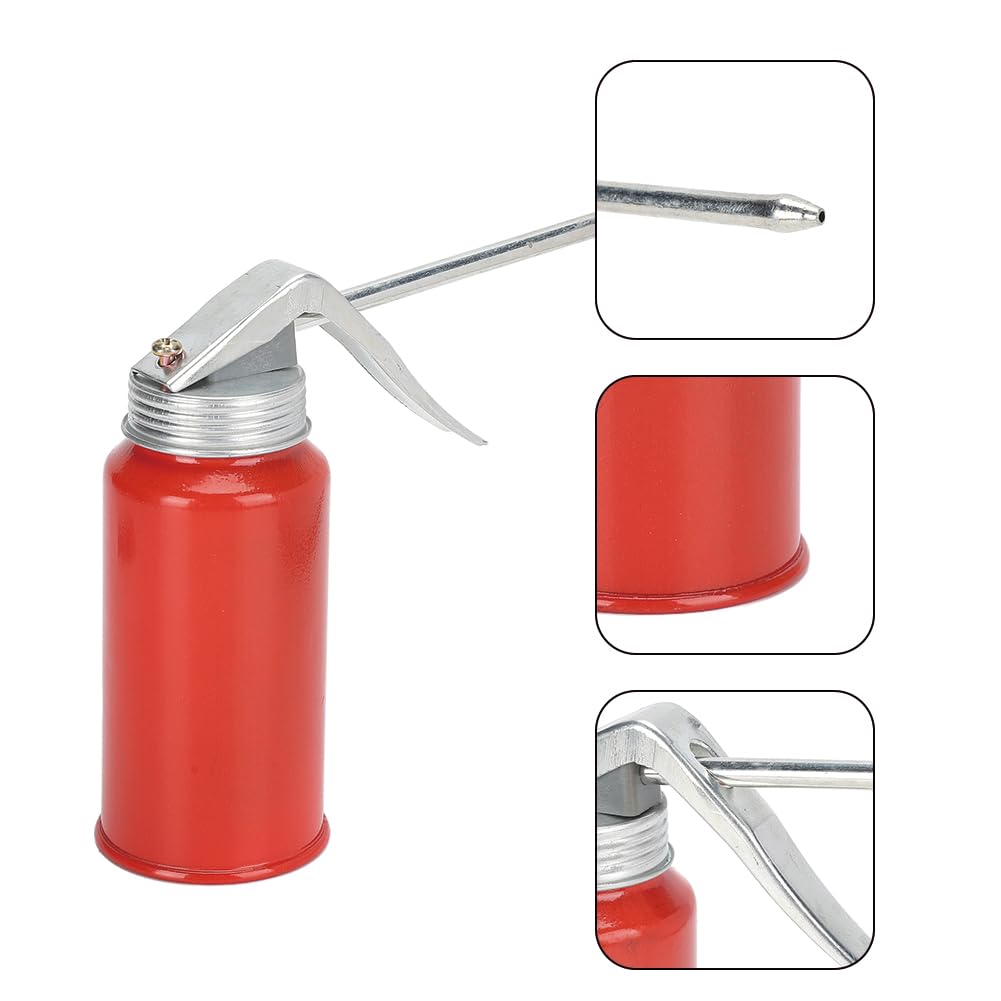 200ml Multipurpose Manual Oil Can Pump Oiler - Gun Butter Needle Oiler & Spray Gun Cast Iron Hand Oil Can for Motorcycles, Machines, Tools - 2PCS (Ideal for Lubrication, Maintenance & DIY Projects)
