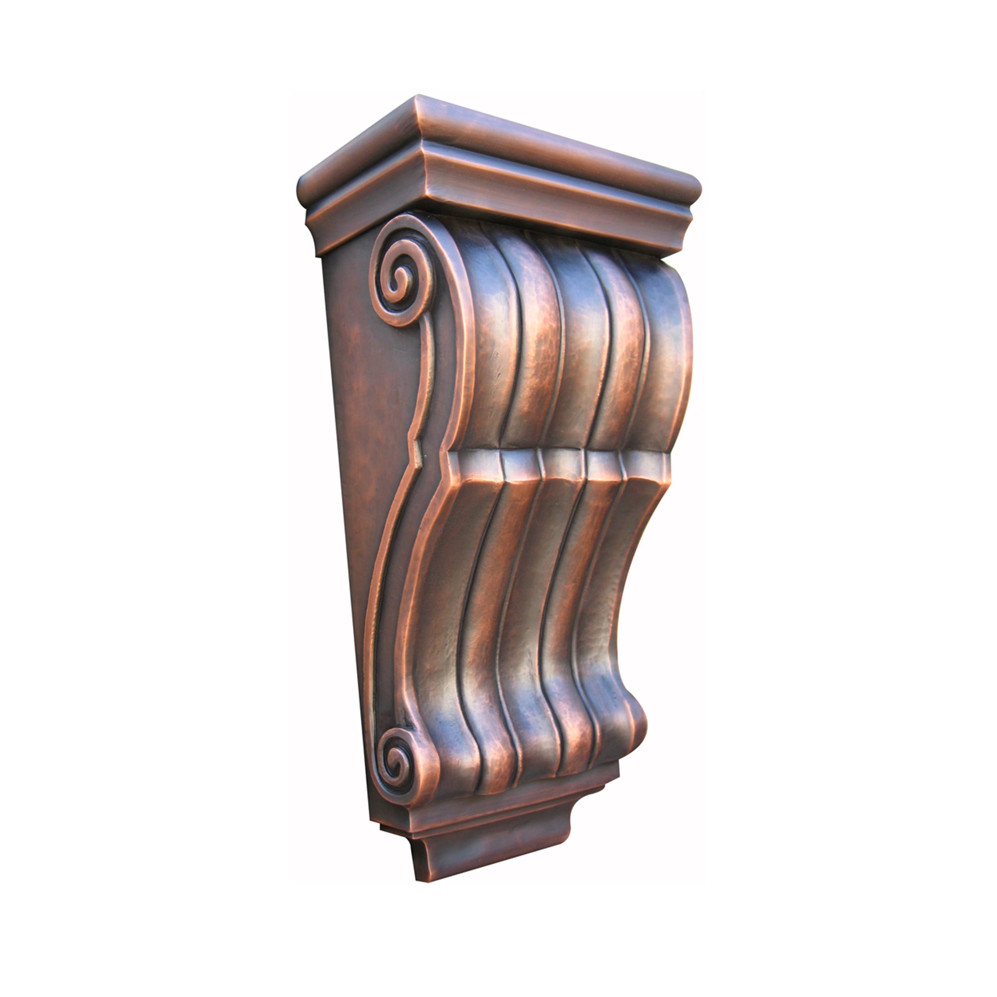 Vintage Style Copper Corbel Brackets - Handcrafted Decorative Wall Shelf Supports for Home & Garden - Perfect for Bookshelves, Mantels, and Rustic Interior Design