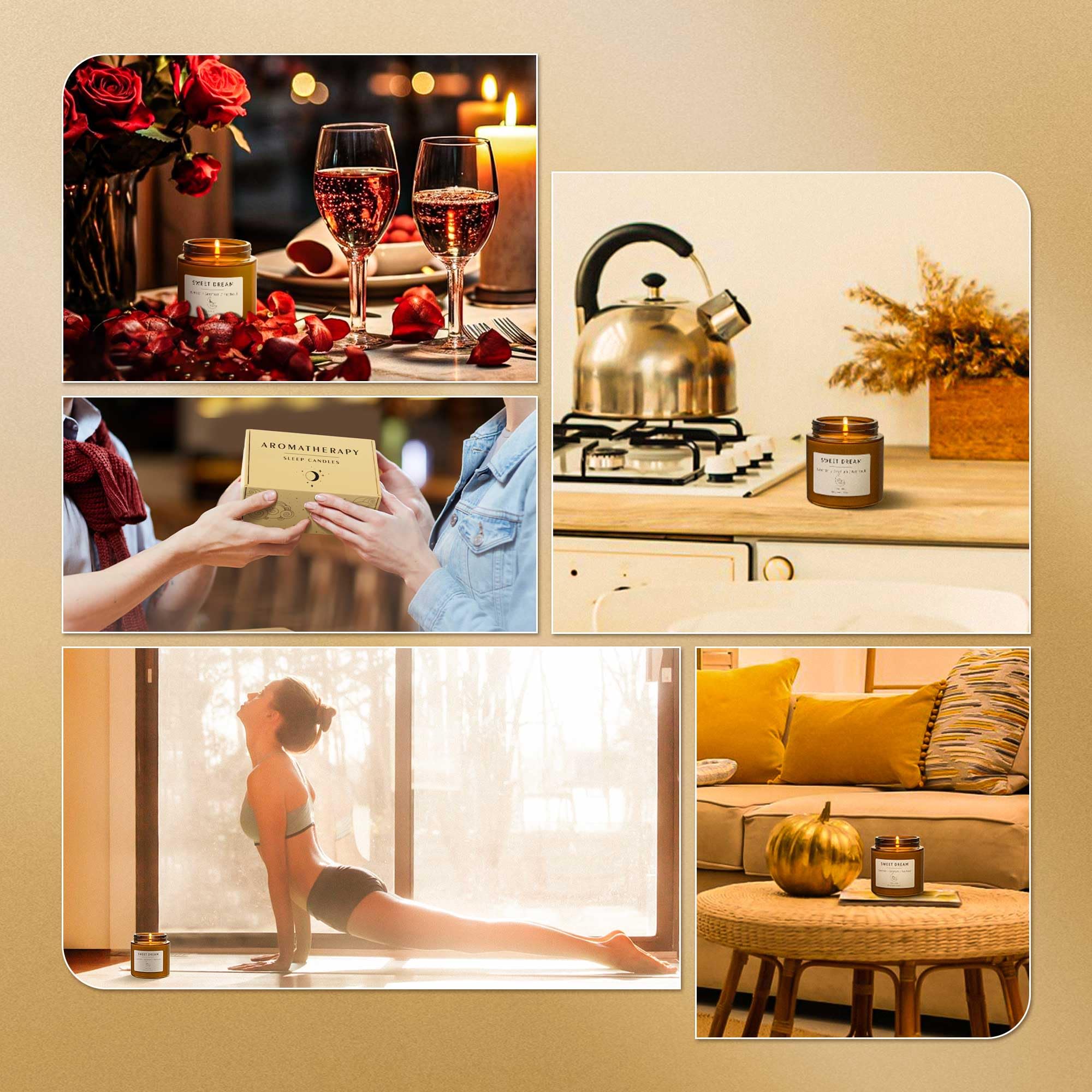 BOYUJK Scented Candles Set - Stress Relief & Sleep Aid for Home | Gifts for Women & Men
