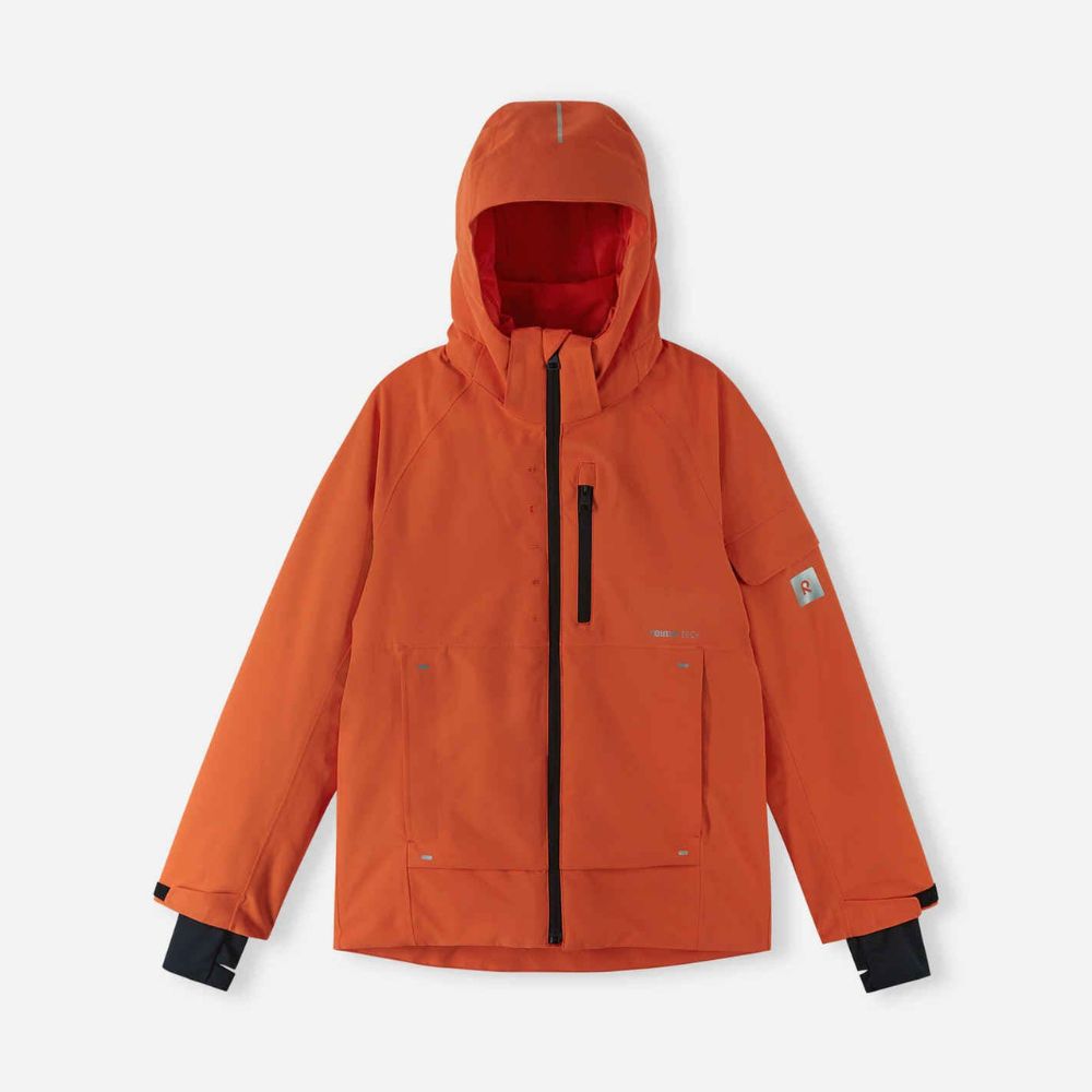 Reima Tieten Boys Ski Jacket - Waterproof Winter Jacket for Kids Age 9-10 Years (Red/Orange) - Perfect for Skiing, Snowboarding & Outdoor Winter Activities