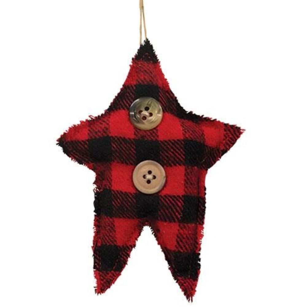 Buffalo Check Star Christmas Ornament - Rustic Holiday Decor for Tree, Gift, and Home - Perfect for Farmhouse, Christmas, and Winter Decorations