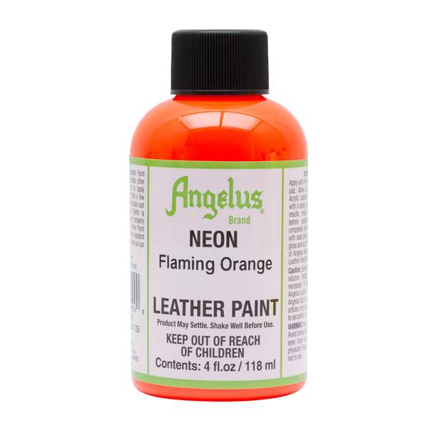 ANGELUS Neon Acrylic Leather Paint - 4 fl oz Bottle - Vibrant Colors for Leather Shoes, Bags & DIY Crafts - Perfect for Customizing Sneakers, Jackets & Accessories