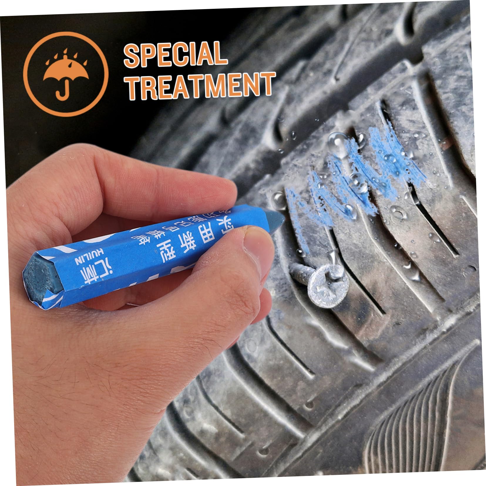 6-Pack Tire Marking Pens - Durable Car Tire Marker for Repair & Maintenance - Auto Wax Markers for Vehicles - Perfect for DIY Tire Repair, Auto Detailing & Workshop Use