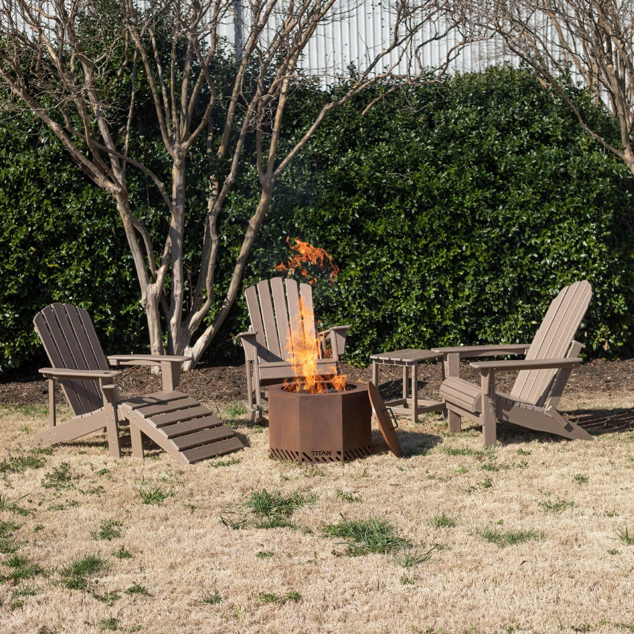 TITAN GREAT OUTDOORS All-Weather Polyresin Driftwood Side Table - Outdoor End Table for Patio, Garden, Poolside & Deck Decor