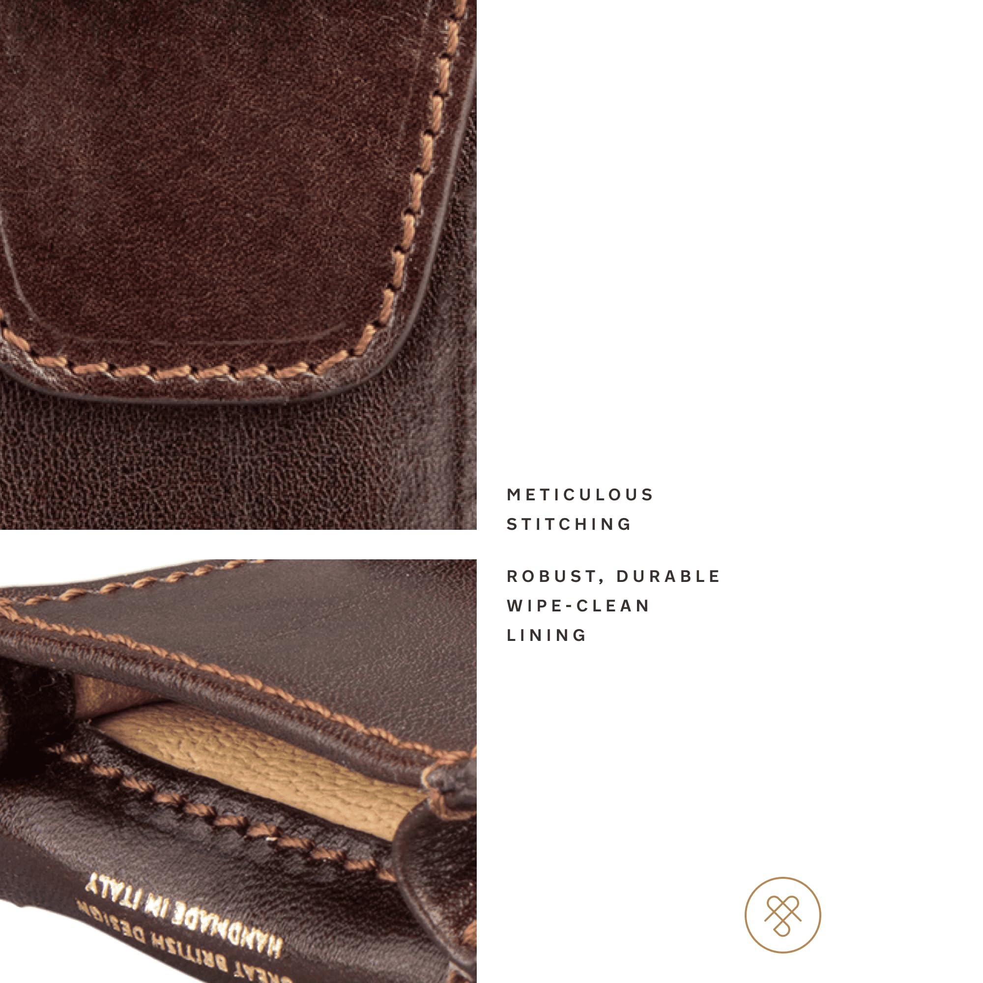 Maxwell Scott Premium Leather Fountain Pen Case Holder for 3 Pens - Handmade in Italy - Pienza Dark Brown - Perfect for Office, Travel & Gift Giving