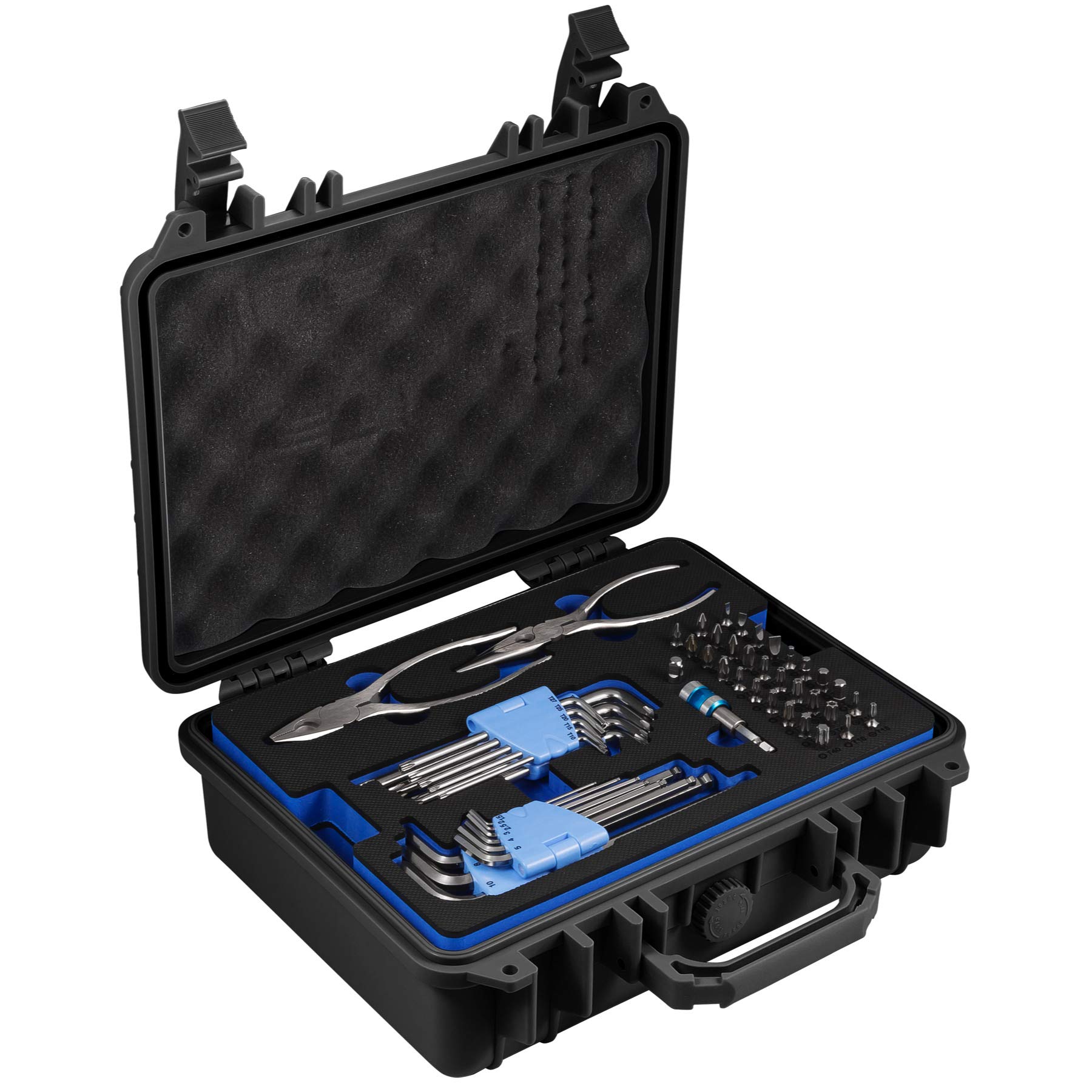 Powerbuilt 83-Piece 420J2 Stainless Steel Marine Boat Repair Tool Kit - Includes Drivers, Pliers, Wrenches, Mallet, Bit Driver & Bits, Sockets - Waterproof Shockproof Case with Foam Trays - Perfect for Boat Maintenance, Marine Repairs & Emergency Fixes
