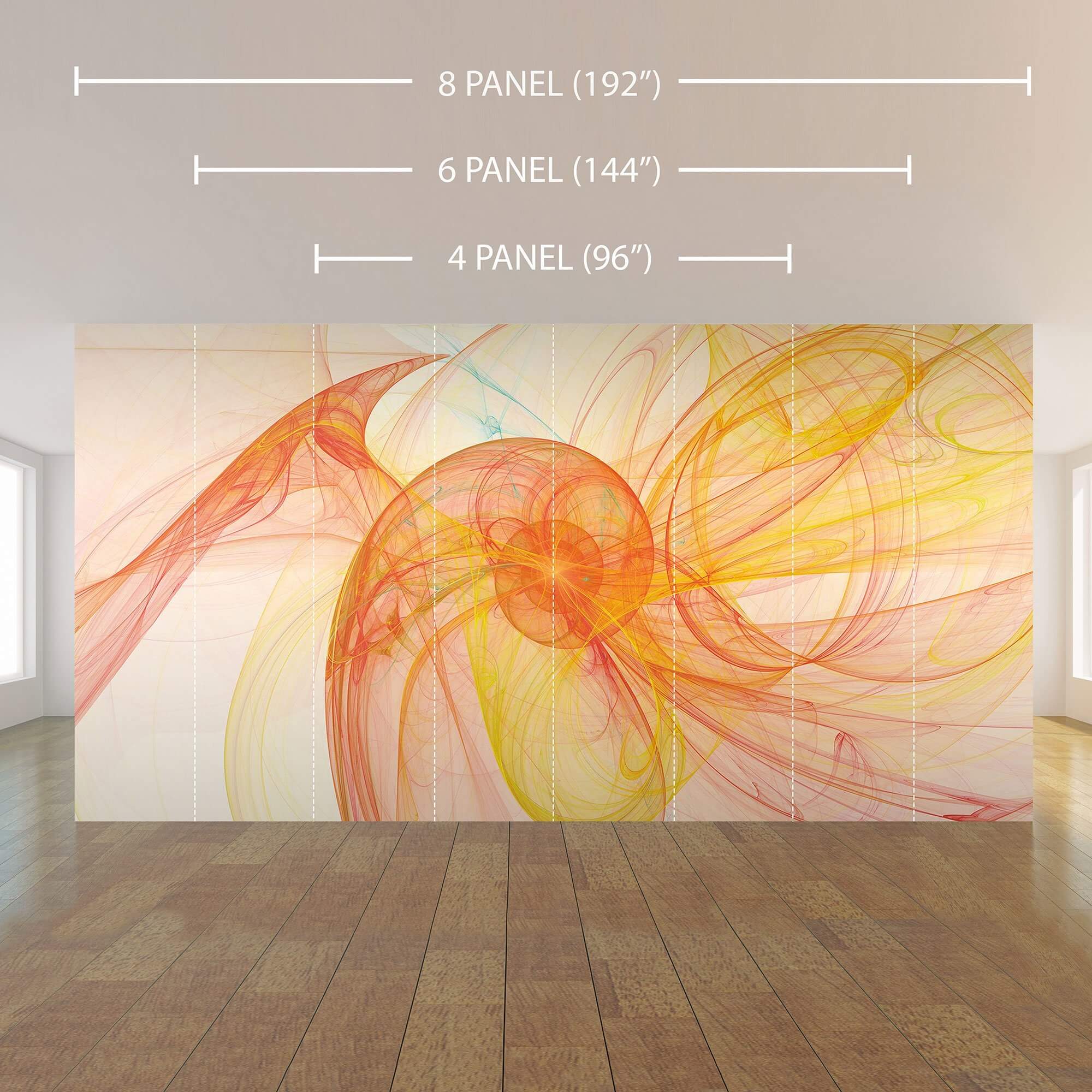Orange Abstract Peel and Stick Removable Wallpaper Mural 6776 - Self-Adhesive Wall Art for Bedroom, Living Room, Office & Nursery Decor