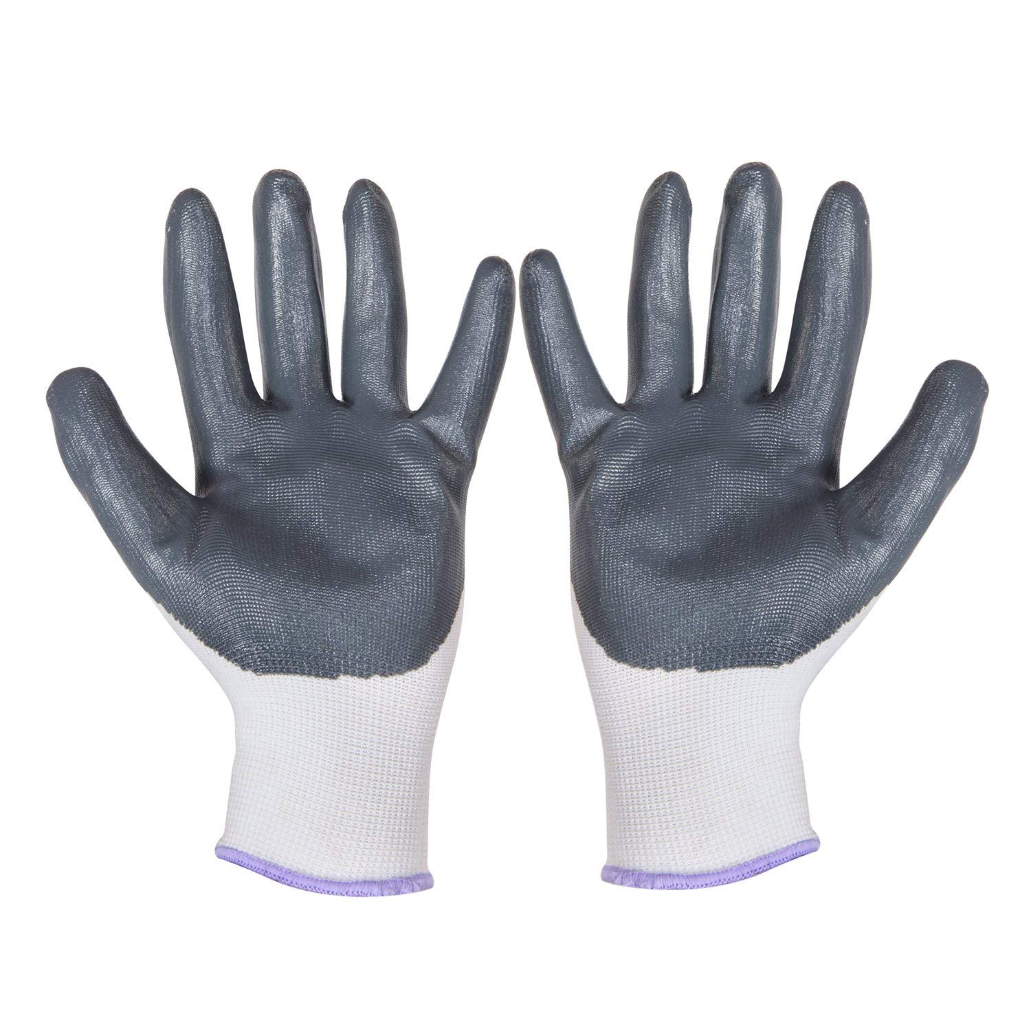 Cut Resistant Safety Gloves - 5 Pack Durable Nylon Work Gloves for Construction, Gardening & DIY Projects - Anti-Slip & Comfortable for Maximum Protection