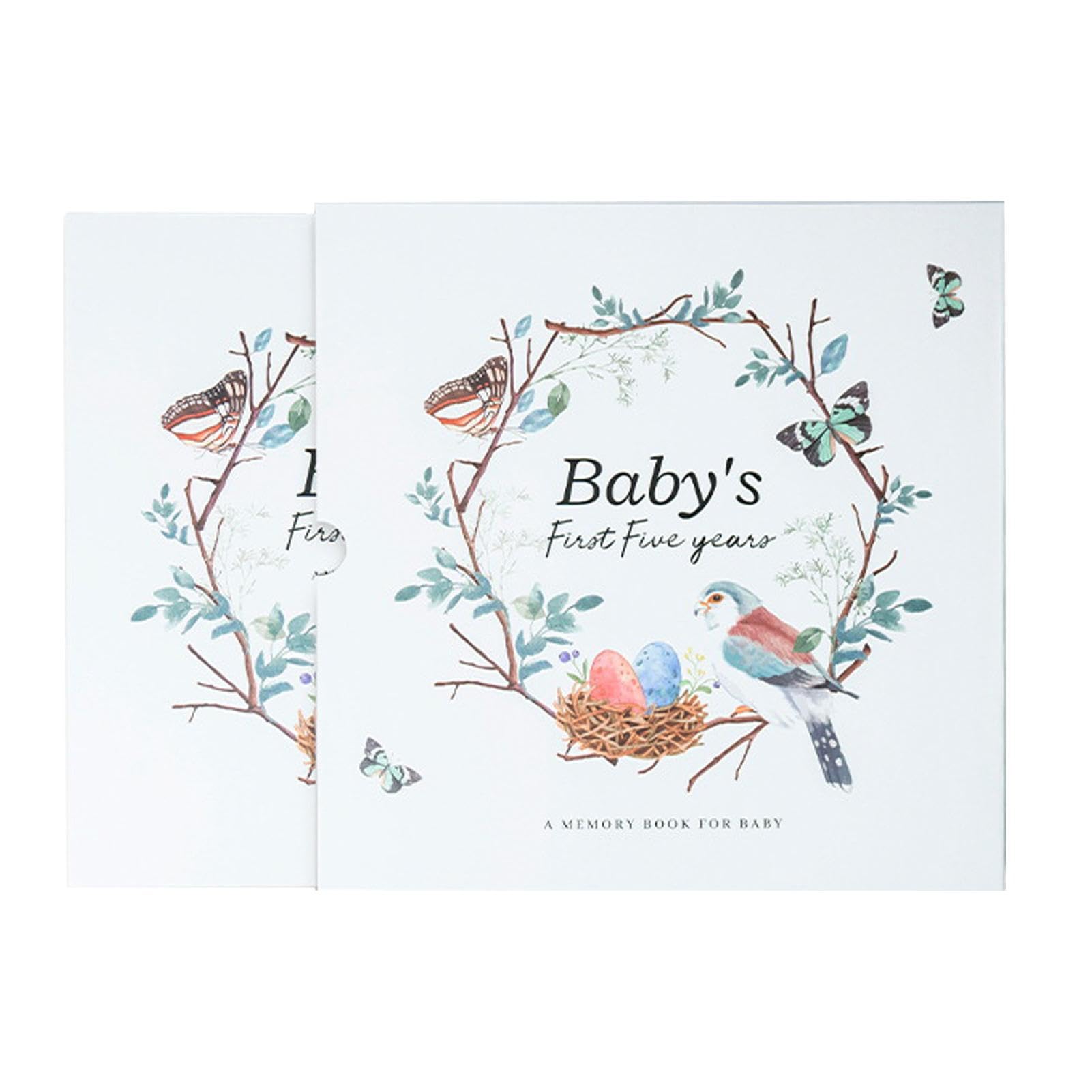 Baby Memory Book & Keepsake Journal | First 5 Years Milestone Photo Album for New Parents | Gender Neutral Baby Record Book for Birthdays, Christenings & Special Moments