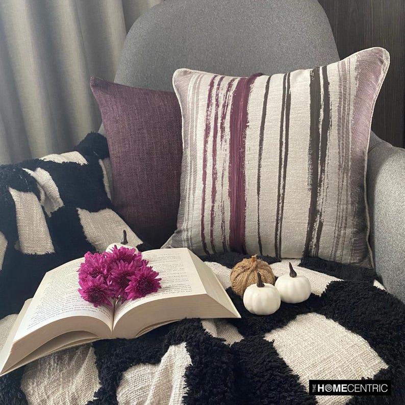 Berry Martini Purple Silk Throw Pillow Cover - Elegant Home Decor for Living Room, Bedroom & Sofa - Soft Luxury Cushion Cover for Modern Interior Design