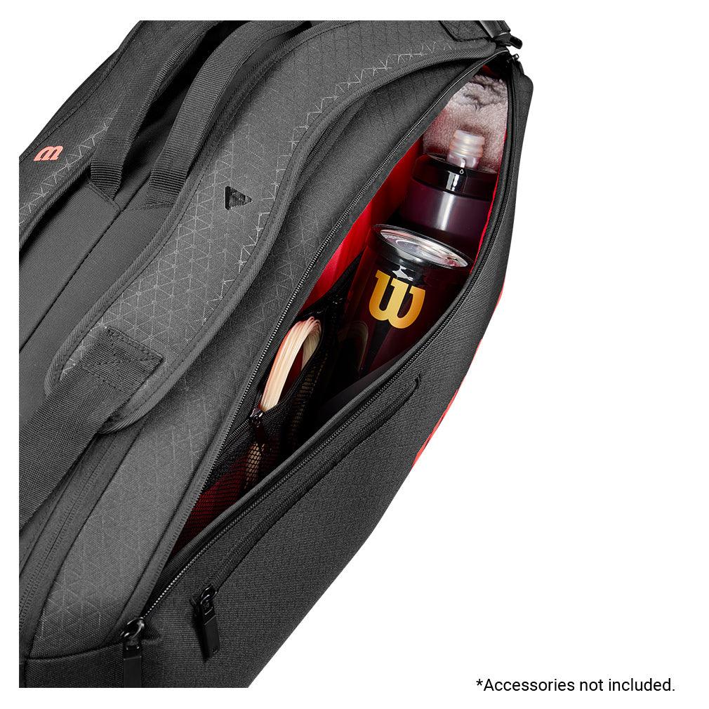Clash V3 6-Pack Tennis Racket Bag - Black & Infrared - Perfect for Tennis Tournaments, Team Practice & Gear Storage